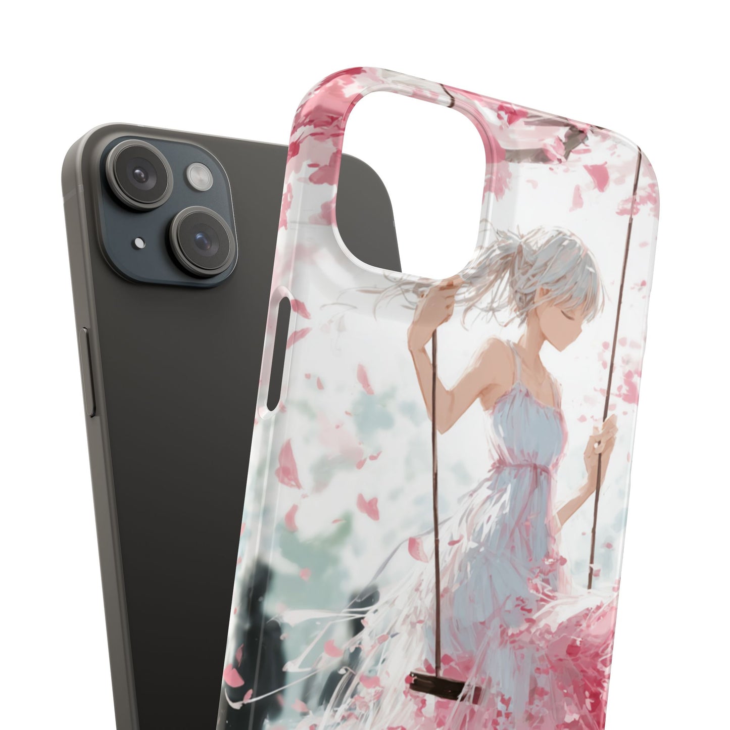 Elegant Floral Snap Cases for iPhone, Personalized Phone Covers, Cute Spring Gifts, Anime Aesthetic Accessories, Flower-themed Cell [...]