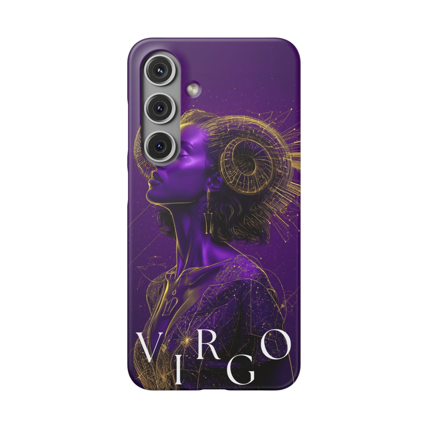 Purple & Gold Celestial Virgo Phone Case – Snap Cover for Samsung & iPhone