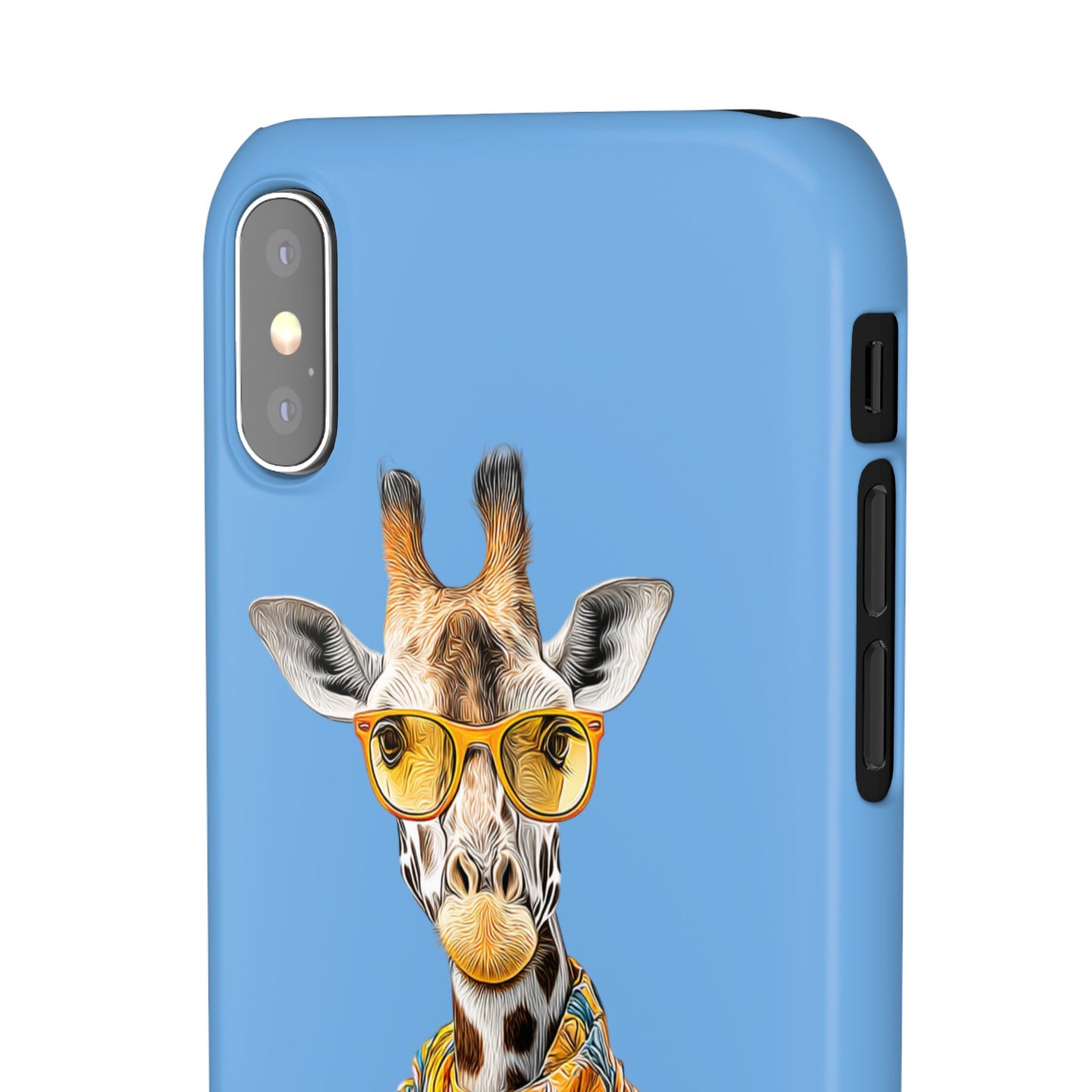 Giraffe Blue Snap Case Phone Cover for Animal Lover Iphone and Samsung models