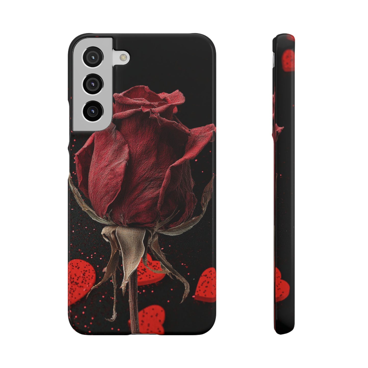 Romantic Rose Snap Case, Floral Phone Cover, Valentines Day Gift, Trendy Mobile Accessory, Heart Design Case, Elegant Phone Protector