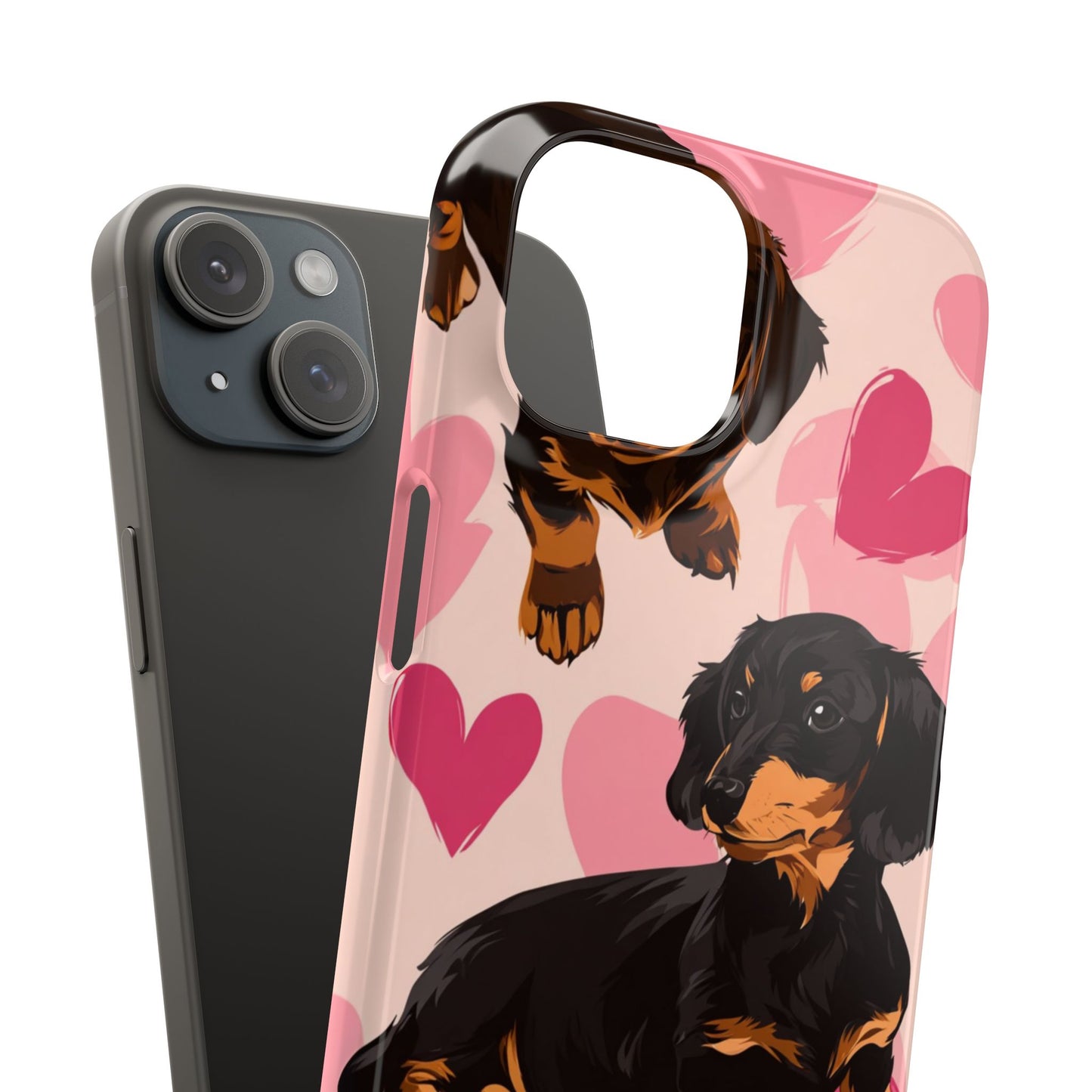 Pink Dachshund Love Phone Case for Iphone and Samsung Customistion and Free Shipping Avvialable