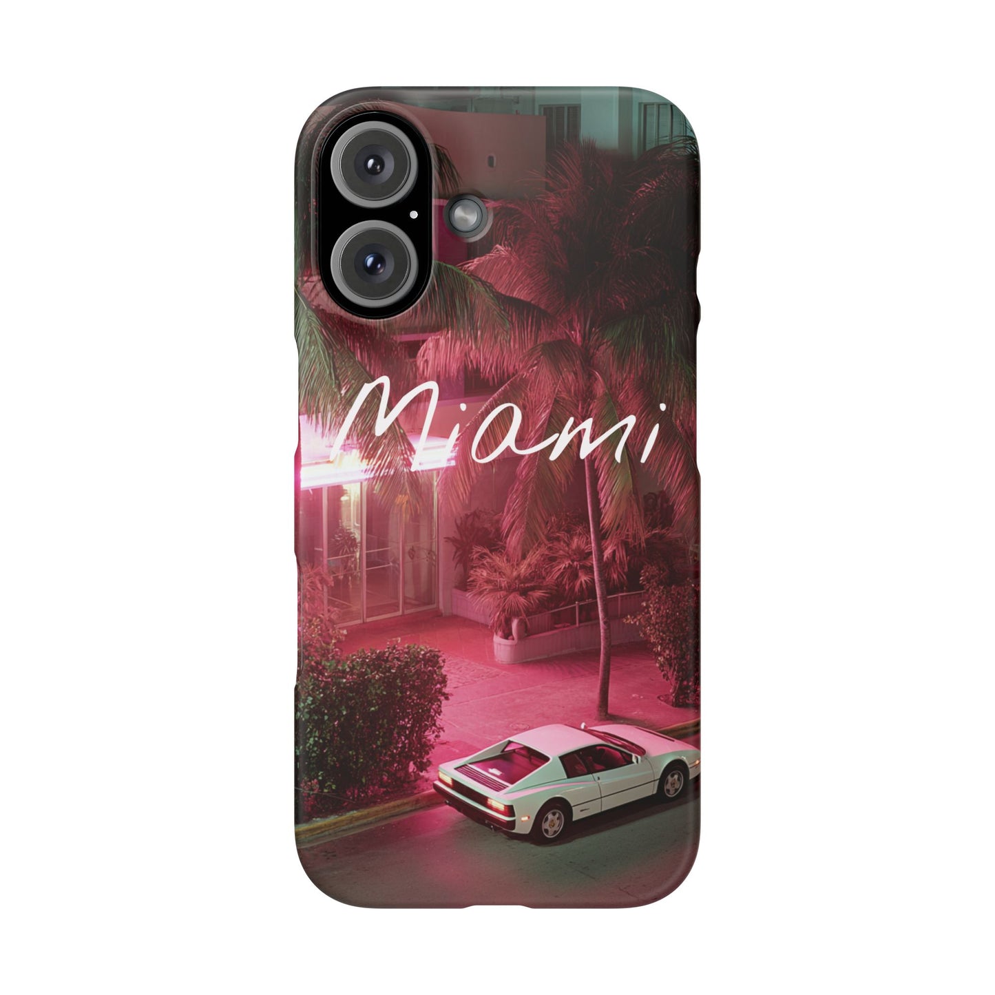 Miami Vibes Snap Case, Tropical Phone Cover, Summer Accessory, Gift for Travel Lovers, Neon Aesthetic, Beach-themed Tech