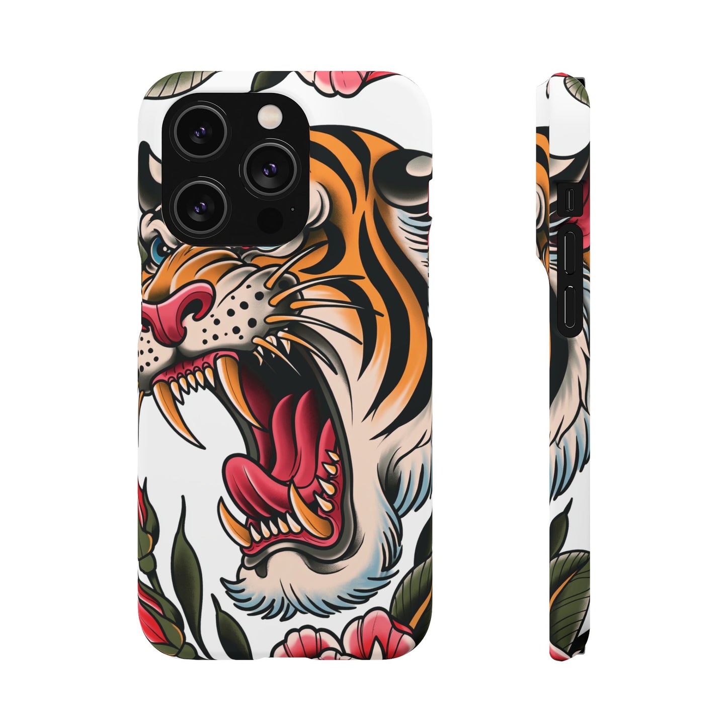 Tiger Floral Phone Case — Vintage Roaring Tiger Snap Case