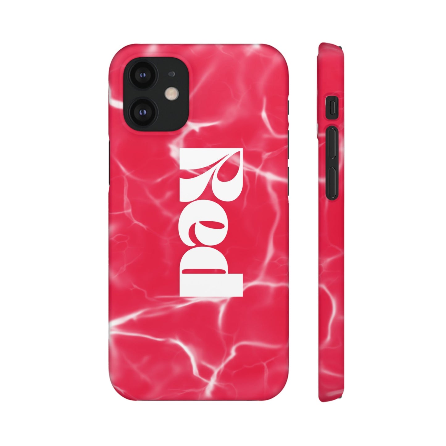 Vibrant Red Snap Case for iPhone, Trendy Phone Cover, Gift for Her, Summer Accessory, Stylish Tech Protection