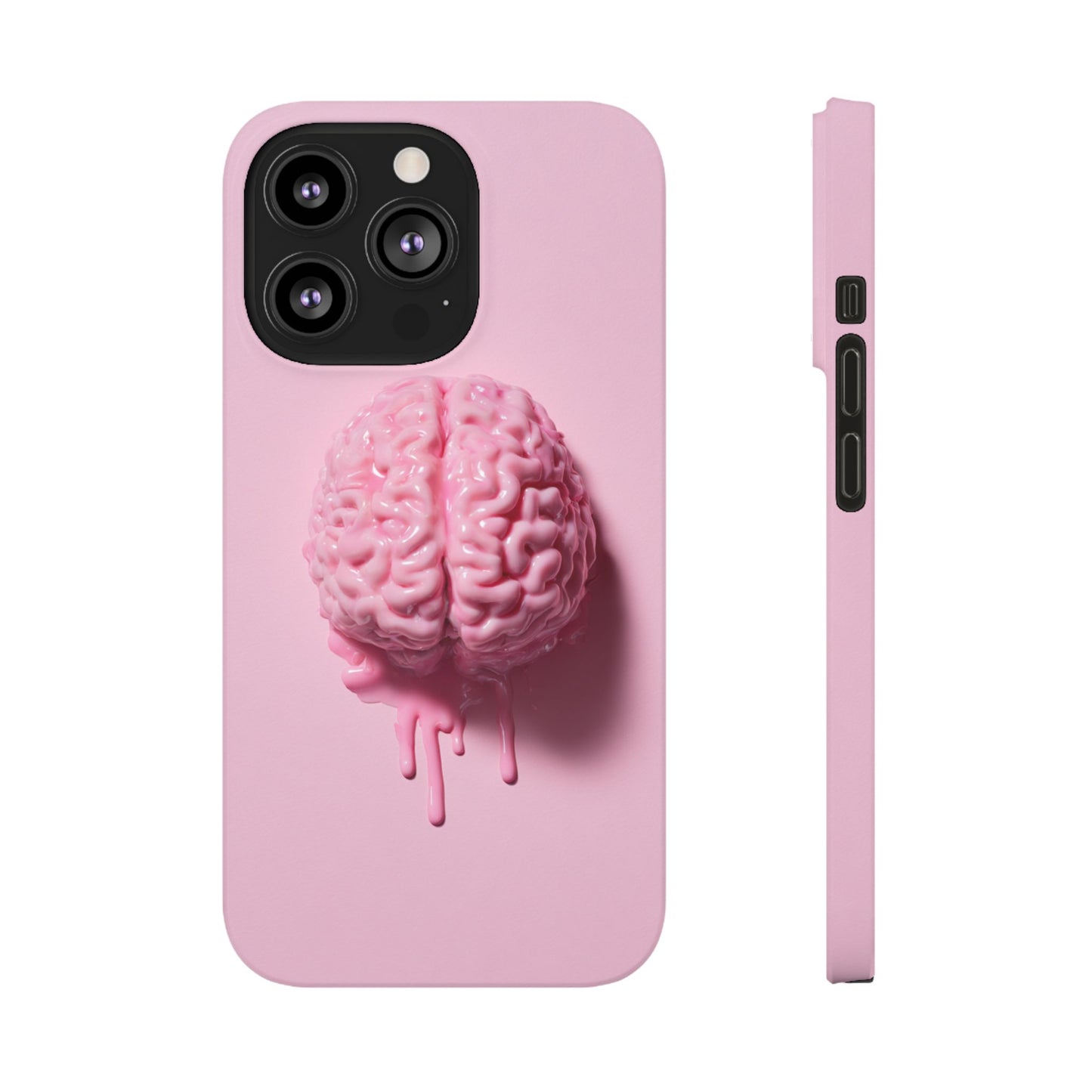 Slim Cases, Brain Design Phone Case With Card Holder, Cute Tech Accessory, Unique Gift for Students, Stylish Phone Protection, Valentine's
