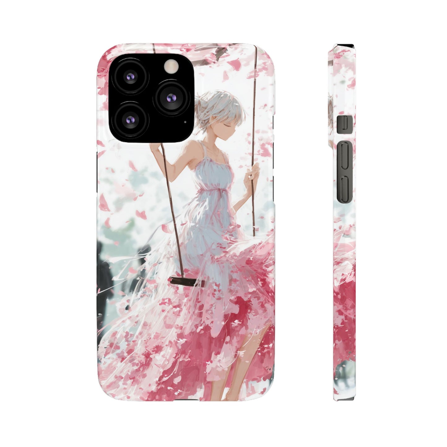 Elegant Floral Snap Cases for iPhone, Personalized Phone Covers, Cute Spring Gifts, Anime Aesthetic Accessories, Flower-themed Cell [...]