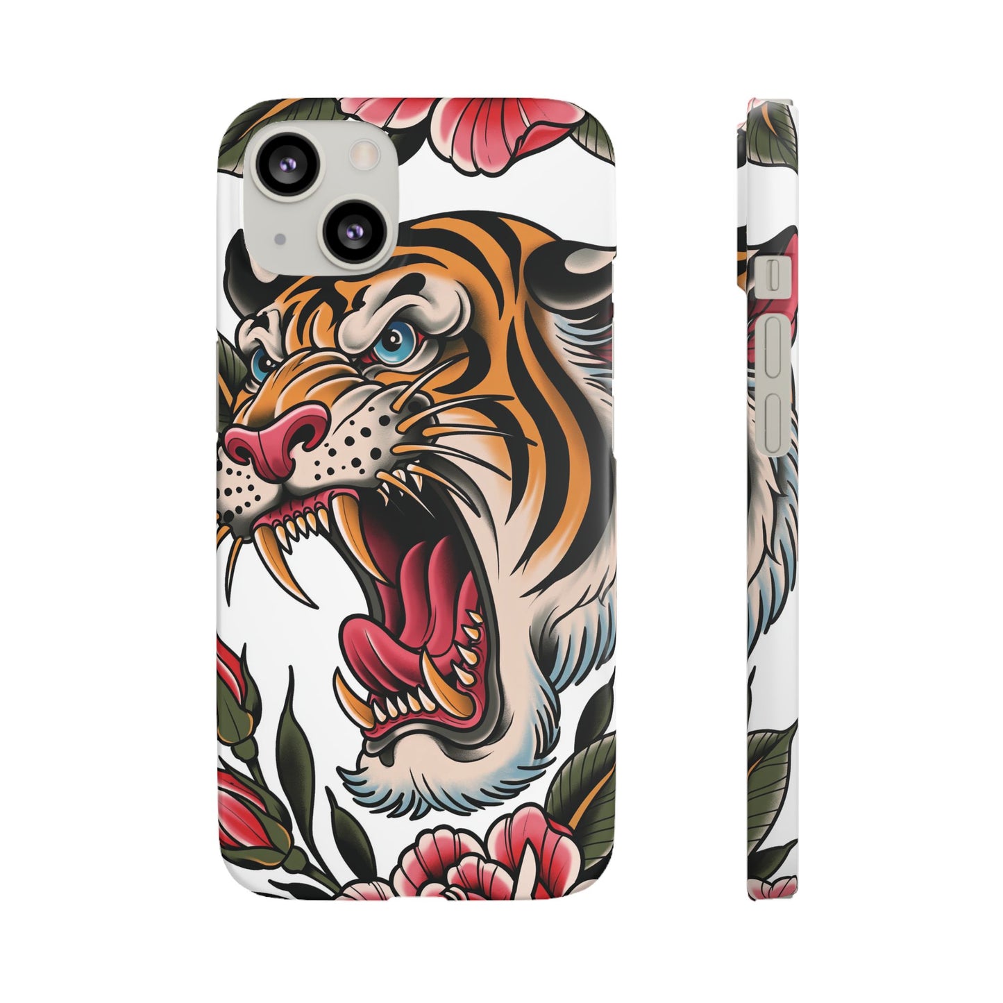 Tiger Floral Phone Case — Vintage Roaring Tiger Snap Case