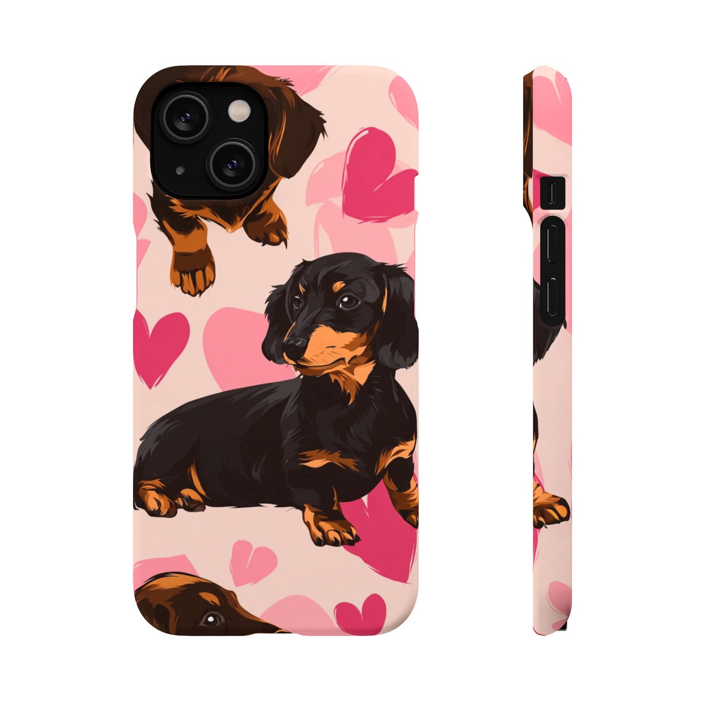 Pink Dachshund Love Phone Case for Iphone and Samsung Customistion and Free Shipping Avvialable