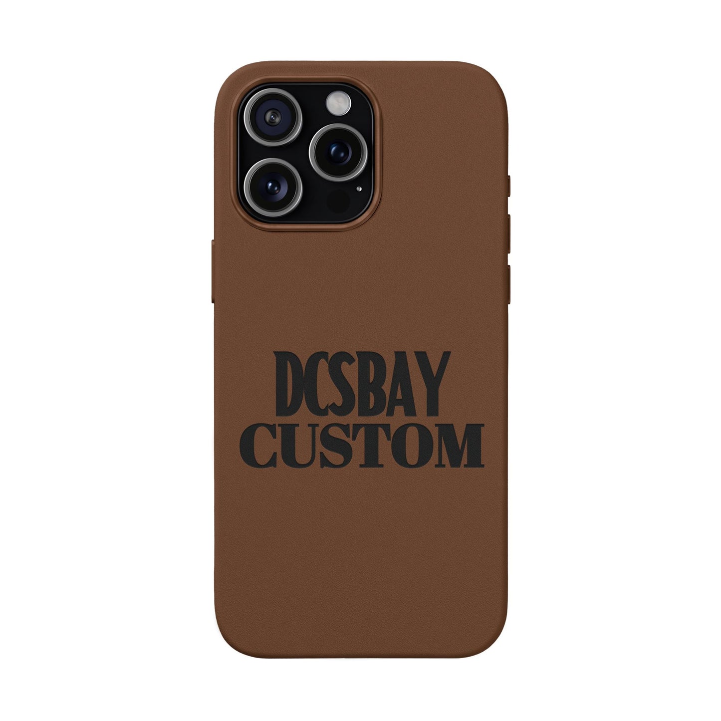 Engraved PU Leather Phone Case — Minimal Bear Silhouette