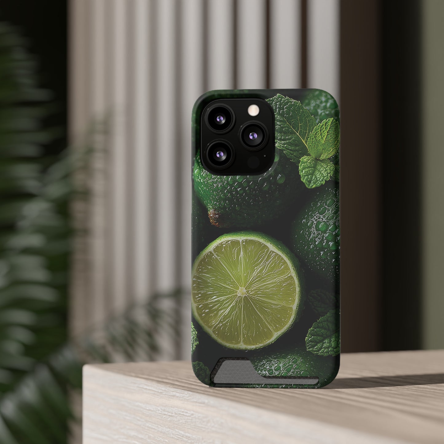Fresh Lime Phone Case with Card Holder, Citrus Design, Perfect Gift for Summer, Stylish and Functional, Eco-friendly Accessories, [...]