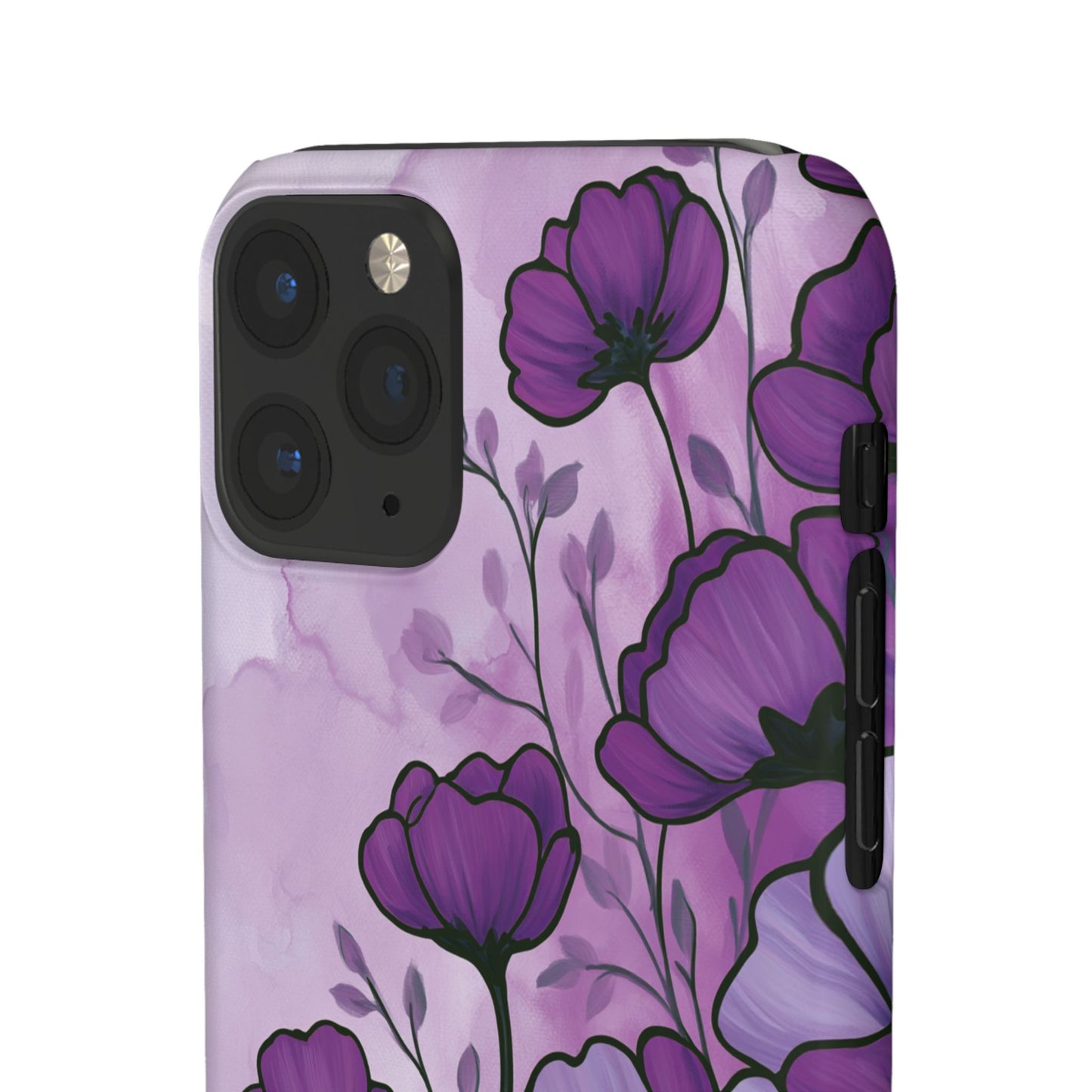 Purple Floral Phone Case – Violet Watercolor Poppy Snap Case