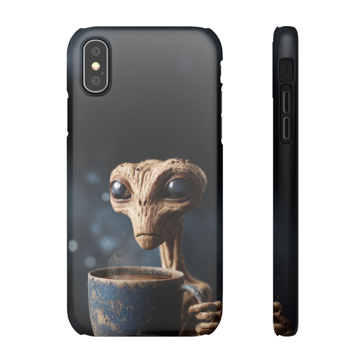 Alien Coffee Snap Case, Unique Phone Cover, Pop Culture Accessory, Gift for Sci-Fi Lovers, Customizable Phone Case