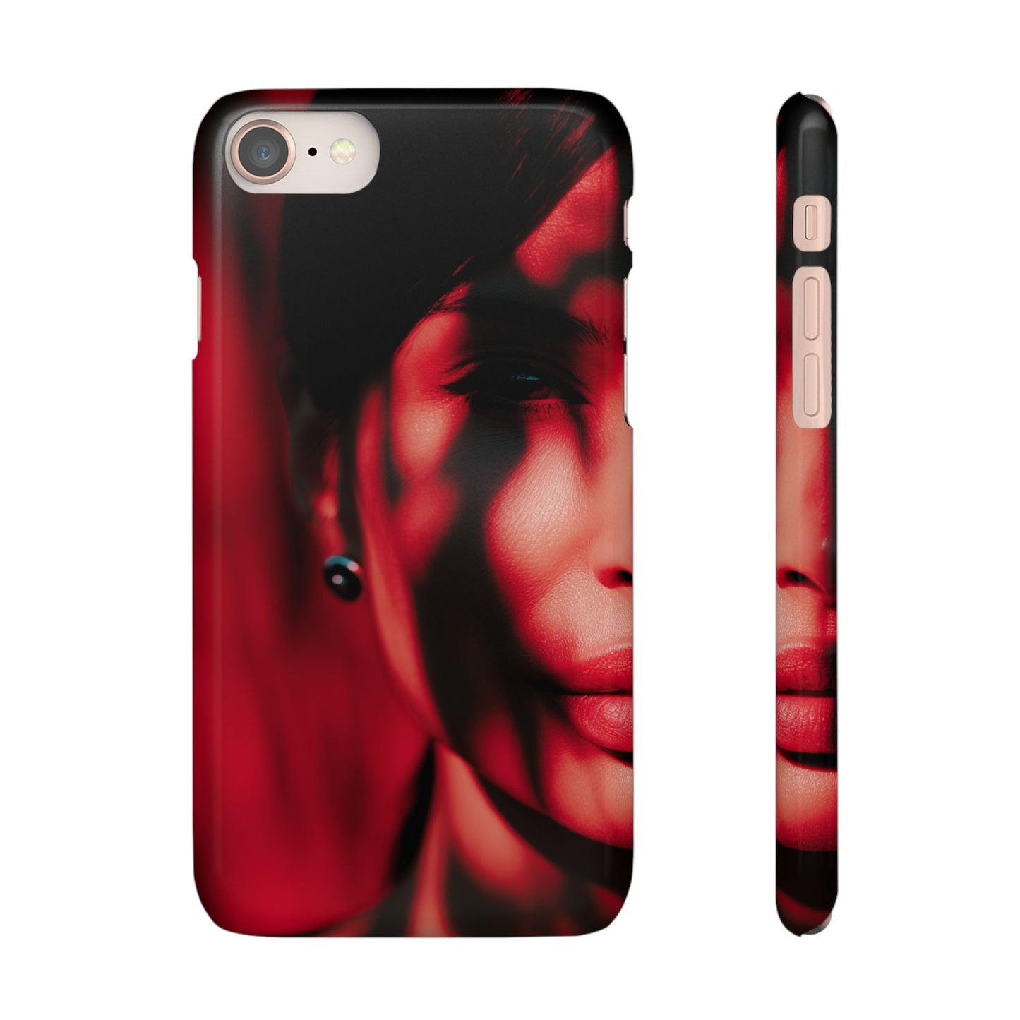 Stylish Snap Cases for Phone, Artistic Phone Cover, Unique Gifts, Red Aesthetic Case, Trendy Accessory, Vibrant Protection