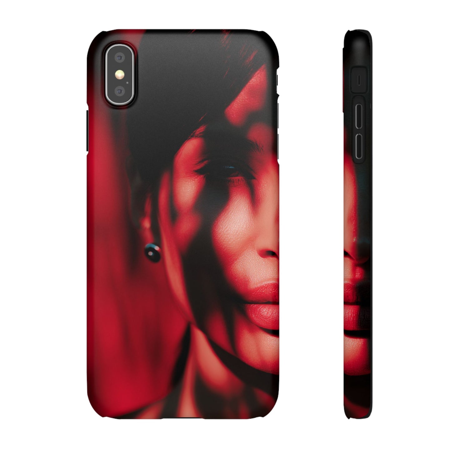 Stylish Snap Cases for Phone, Artistic Phone Cover, Unique Gifts, Red Aesthetic Case, Trendy Accessory, Vibrant Protection