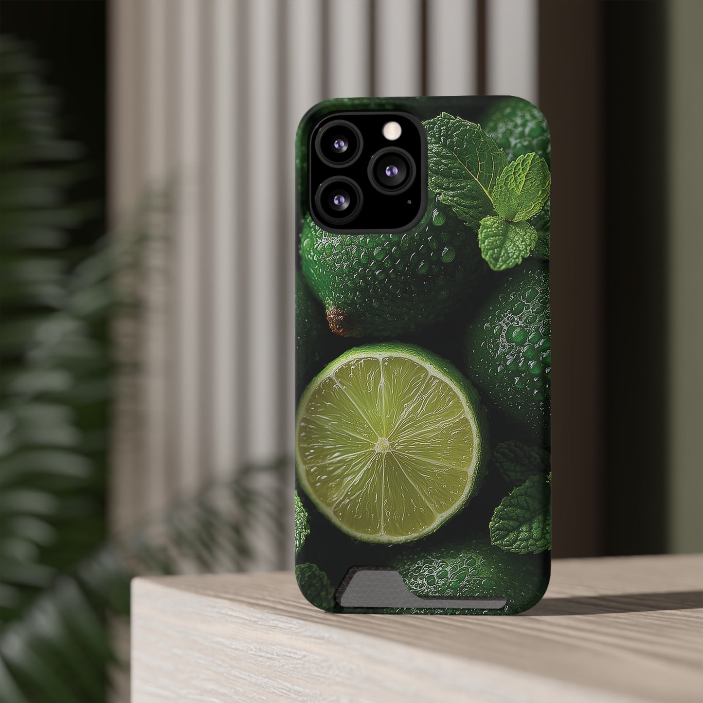 Fresh Lime Phone Case with Card Holder, Citrus Design, Perfect Gift for Summer, Stylish and Functional, Eco-friendly Accessories, [...]