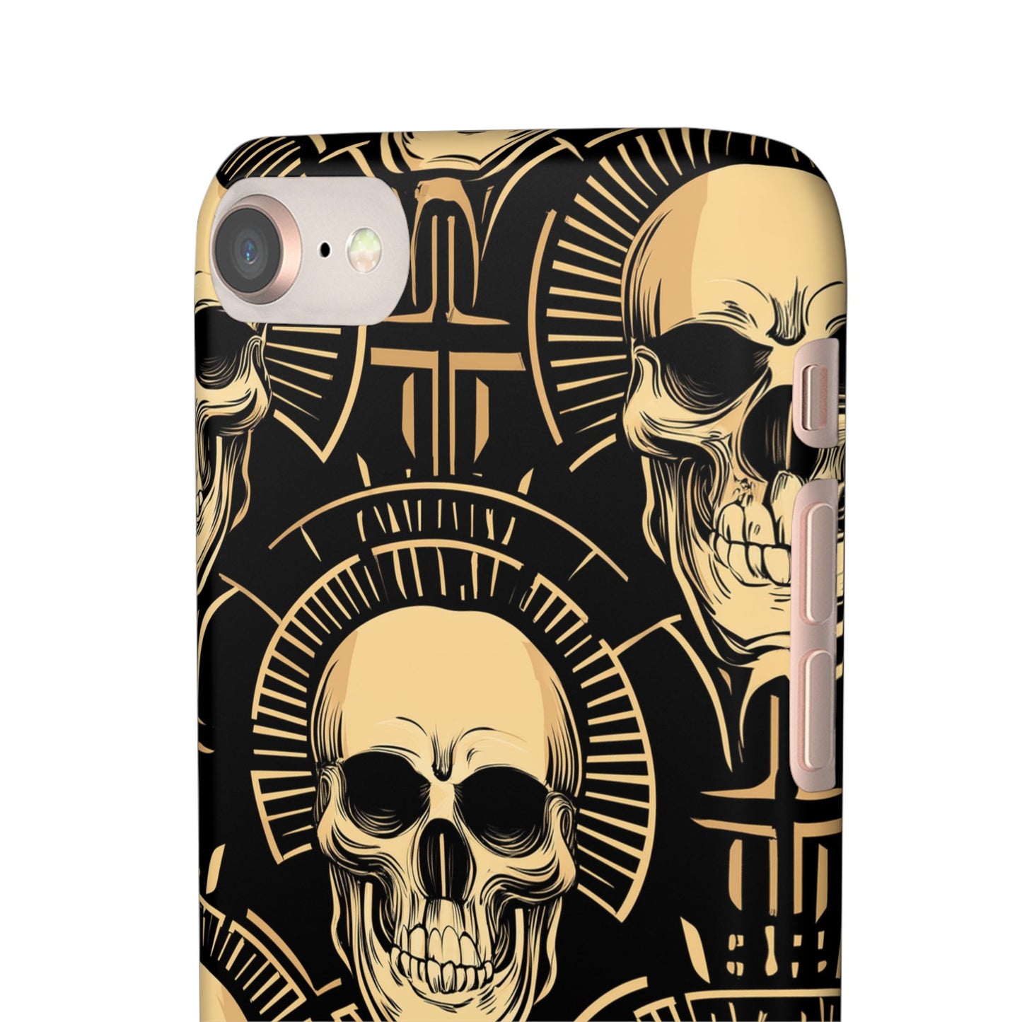 Skull Print Snap Case, Edgy Phone Cover for Goth Lovers, Protective Shell for Halloween, Unique Gift for Him or Her
