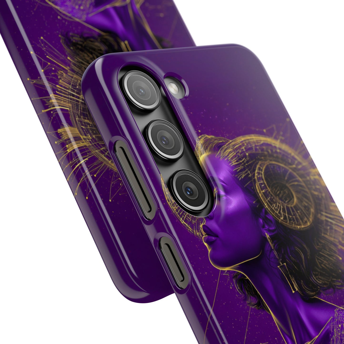 Purple & Gold Celestial Virgo Phone Case – Snap Cover for Samsung & iPhone