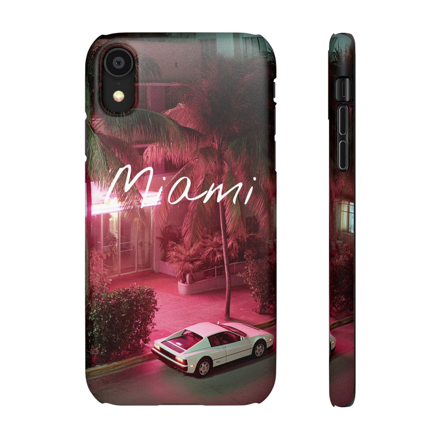 Miami Vibes Snap Case, Tropical Phone Cover, Summer Accessory, Gift for Travel Lovers, Neon Aesthetic, Beach-themed Tech