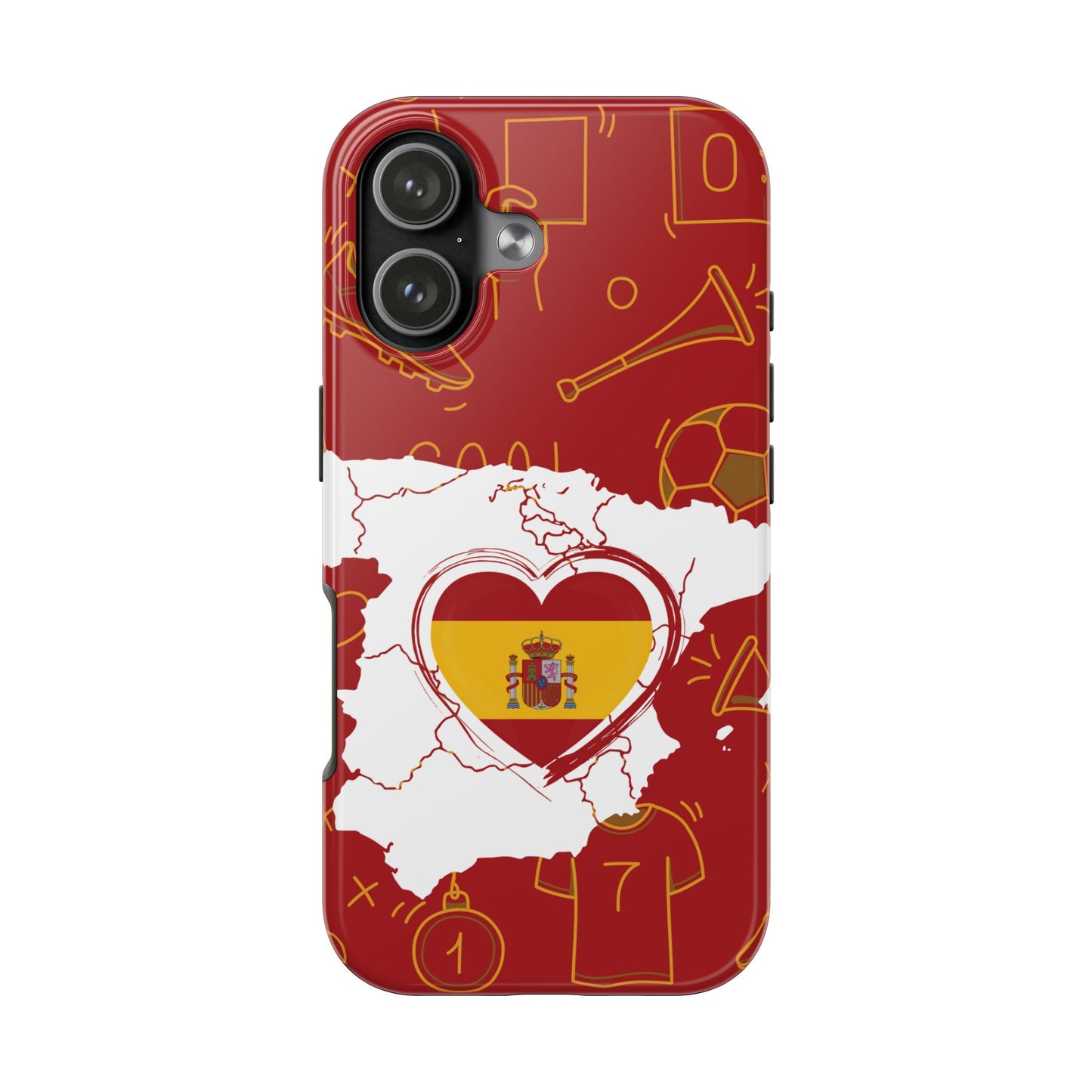 Spain Football Flag Tough Phone Case — Spain Soccer Fan World Cup Theme, Durable Protective Phone Cover