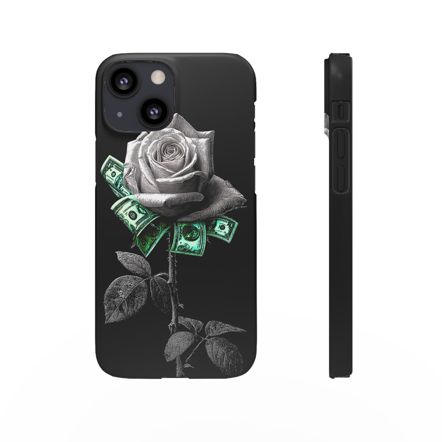 Stylish Rose & Money Snap Case - Floral Phone Protection, Trendy Gift for Him/Her, Birthday Present, Accessories for Teens