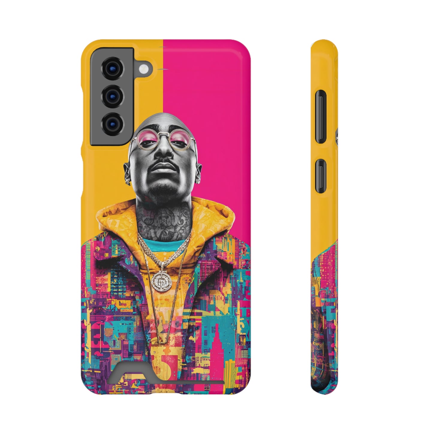 Vibrant Phone Case With Card Holder - Retro Style, Hip Hop Lover's Accessory, Colorful Gift, Music Enthusiast Essential, Unique Phone [...]