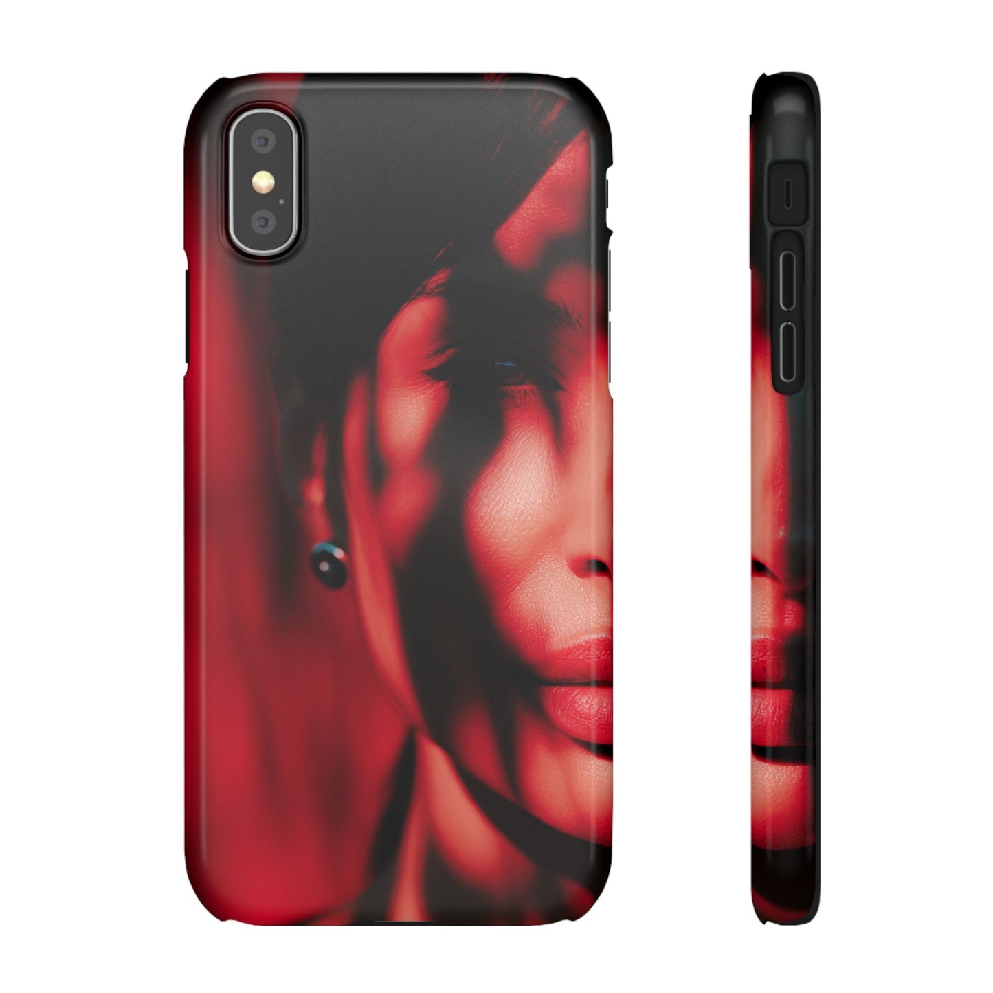 Stylish Snap Cases for Phone, Artistic Phone Cover, Unique Gifts, Red Aesthetic Case, Trendy Accessory, Vibrant Protection
