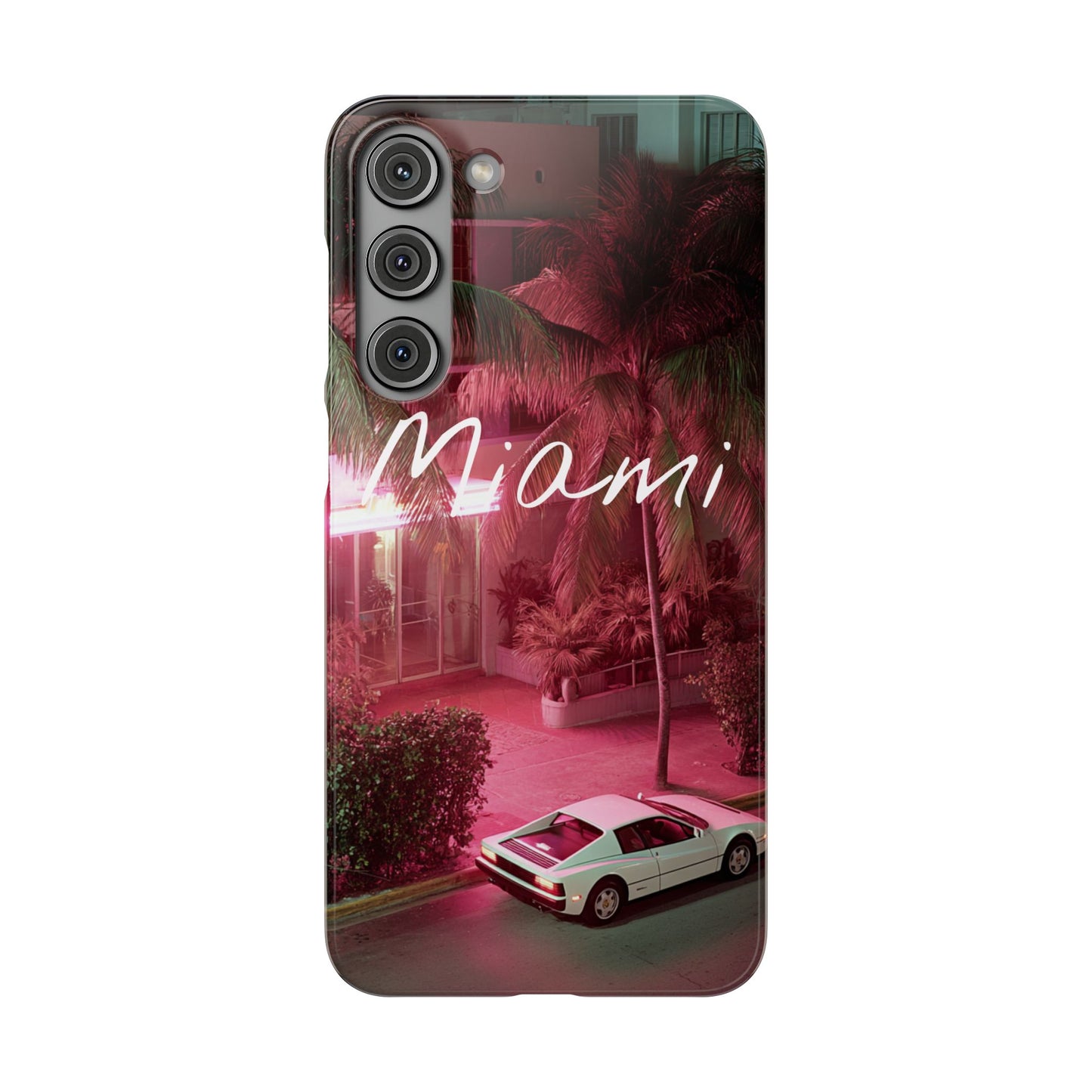 Miami Vibes Snap Case, Tropical Phone Cover, Summer Accessory, Gift for Travel Lovers, Neon Aesthetic, Beach-themed Tech