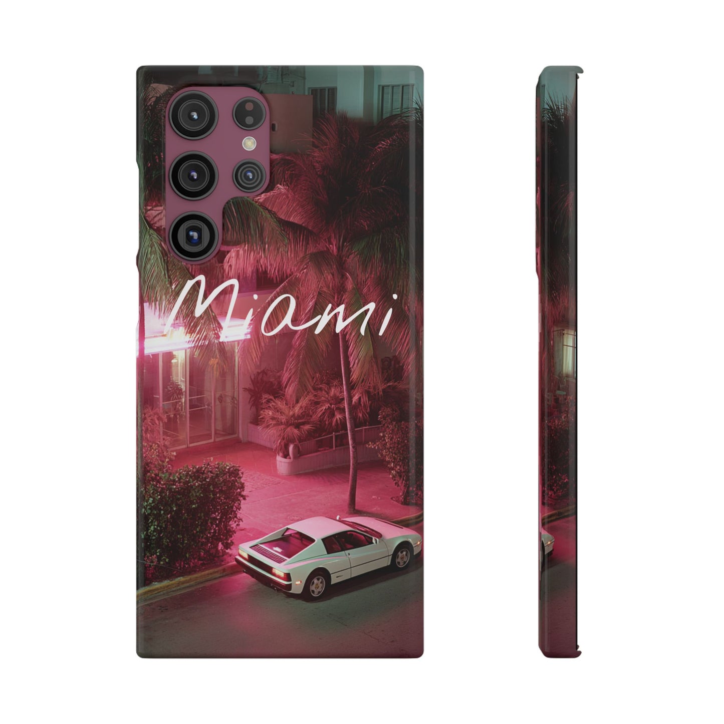 Miami Vibes Snap Case, Tropical Phone Cover, Summer Accessory, Gift for Travel Lovers, Neon Aesthetic, Beach-themed Tech