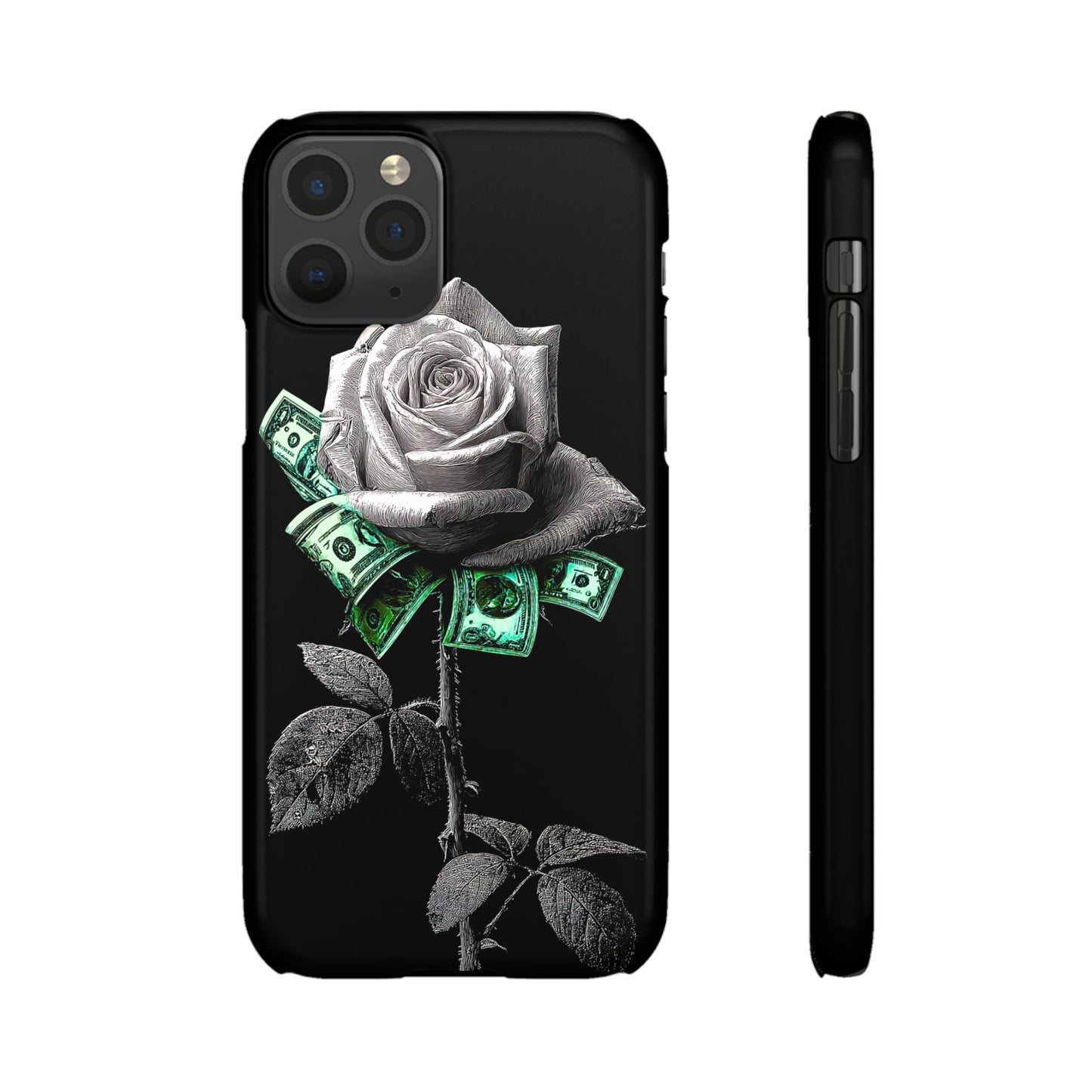 Stylish Rose & Money Snap Case - Floral Phone Protection, Trendy Gift for Him/Her, Birthday Present, Accessories for Teens