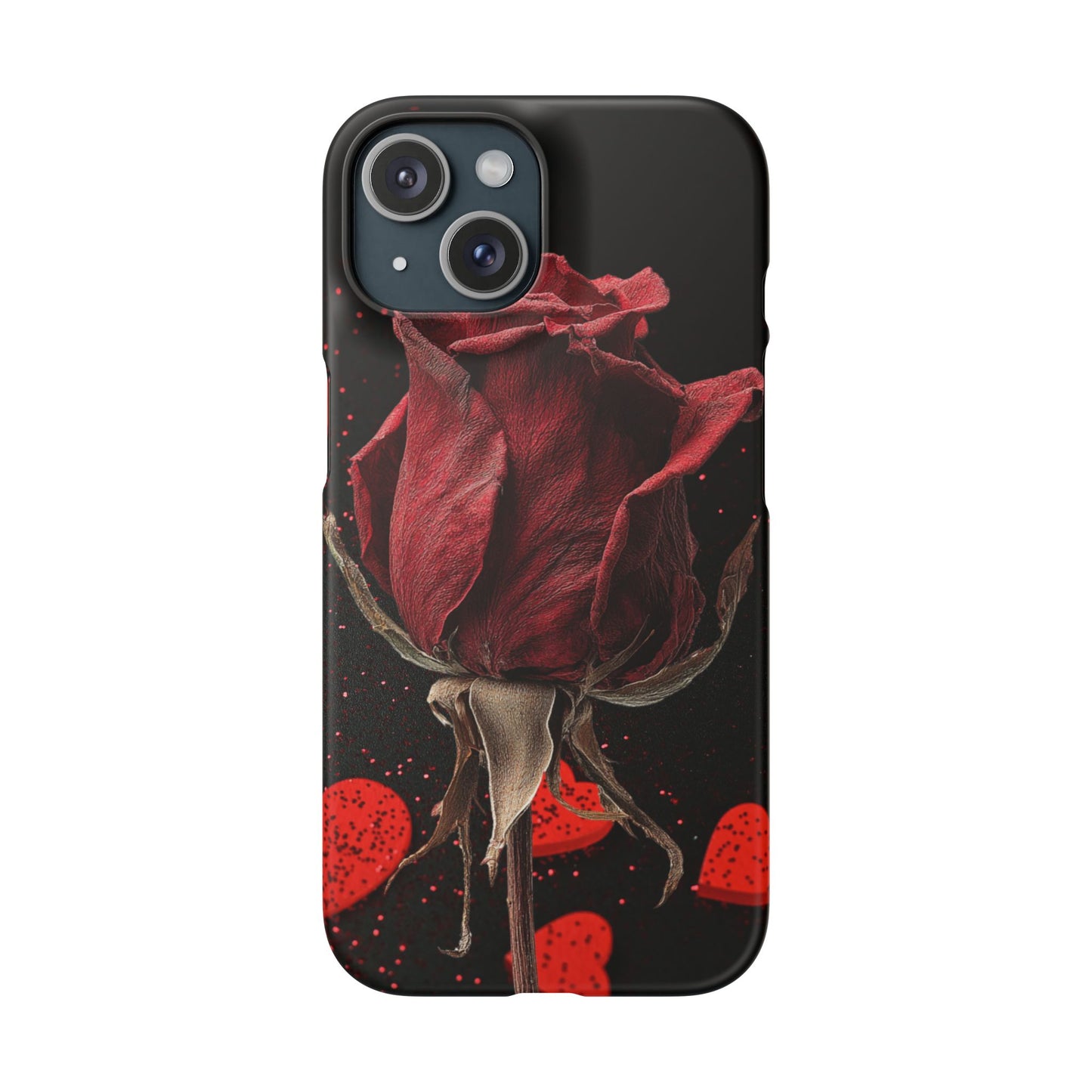 Romantic Rose Snap Case, Floral Phone Cover, Valentines Day Gift, Trendy Mobile Accessory, Heart Design Case, Elegant Phone Protector