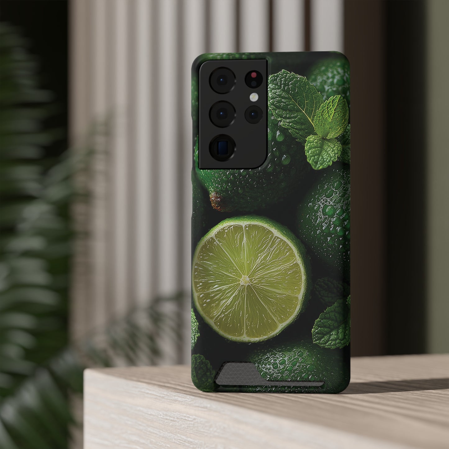 Fresh Lime Phone Case with Card Holder, Citrus Design, Perfect Gift for Summer, Stylish and Functional, Eco-friendly Accessories, [...]