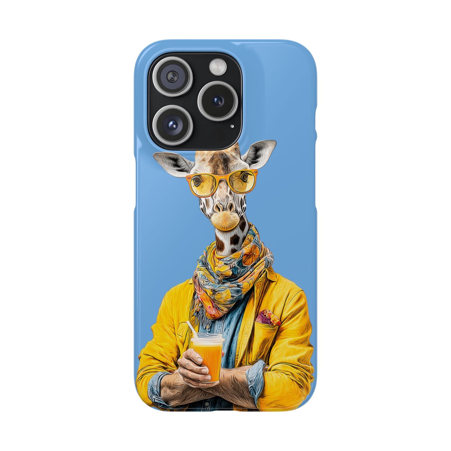 Giraffe Blue Snap Case Phone Cover for Animal Lover Iphone and Samsung models