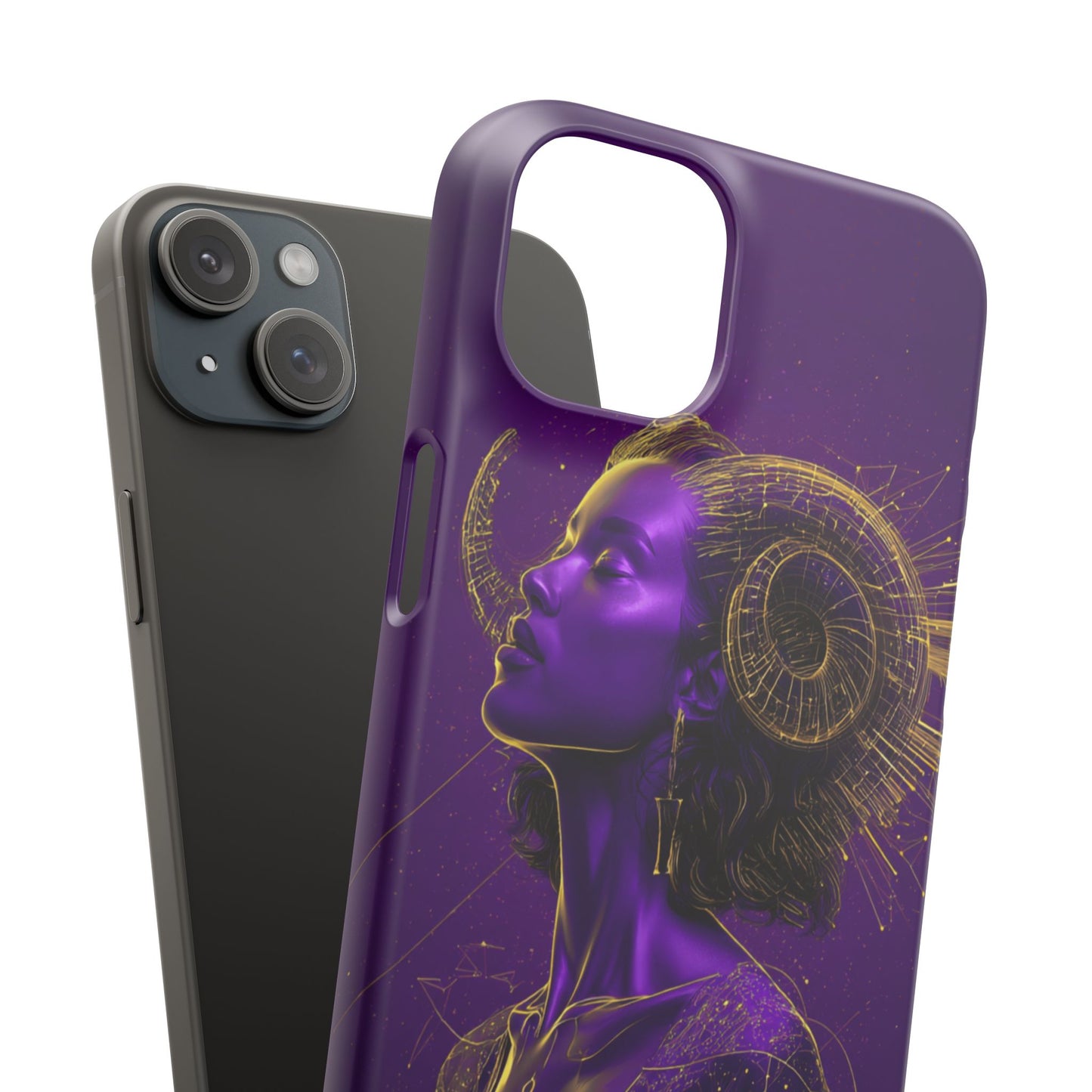 Purple & Gold Celestial Virgo Phone Case – Snap Cover for Samsung & iPhone