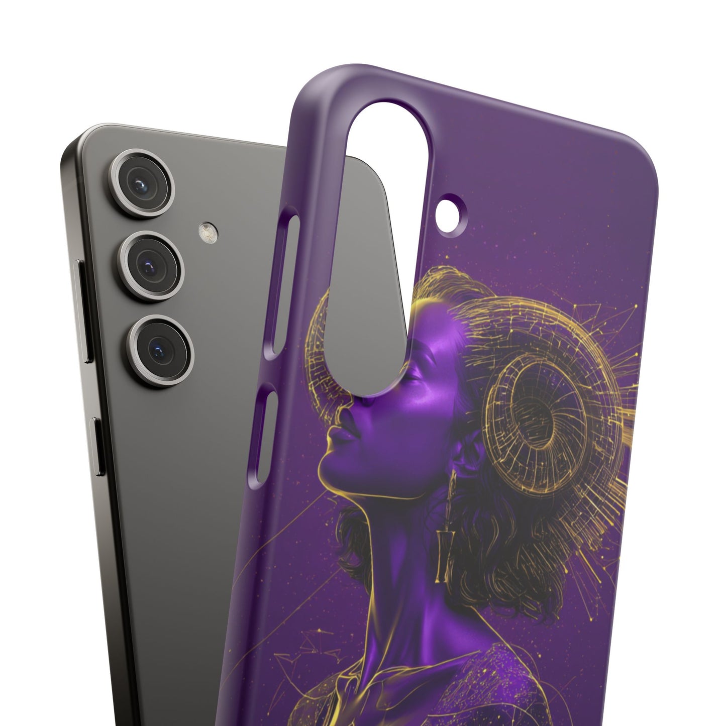 Purple & Gold Celestial Virgo Phone Case – Snap Cover for Samsung & iPhone