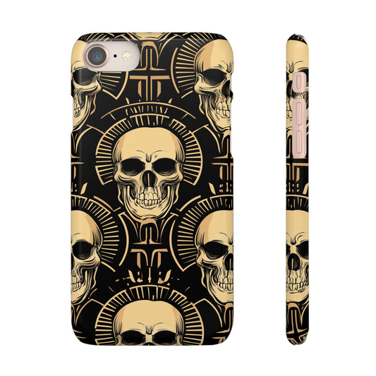 Skull Print Snap Case, Edgy Phone Cover for Goth Lovers, Protective Shell for Halloween, Unique Gift for Him or Her