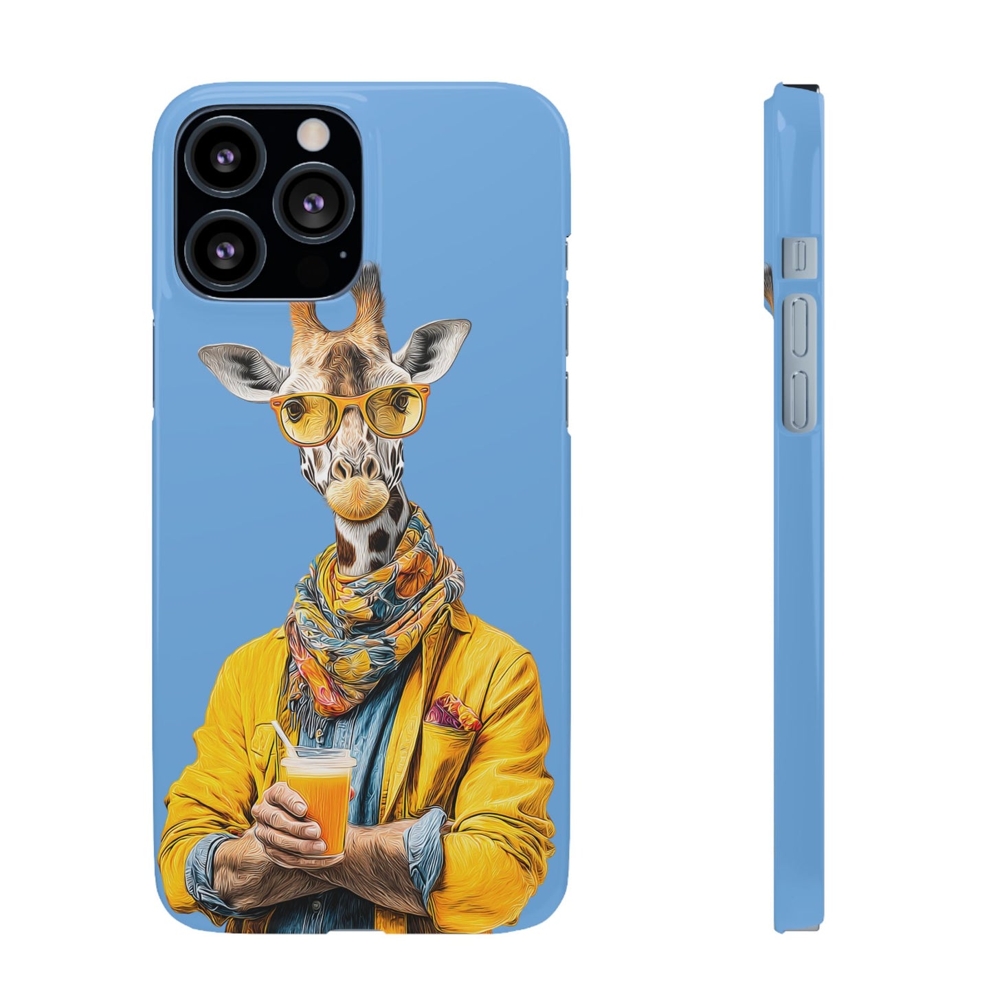Giraffe Blue Snap Case Phone Cover for Animal Lover Iphone and Samsung models