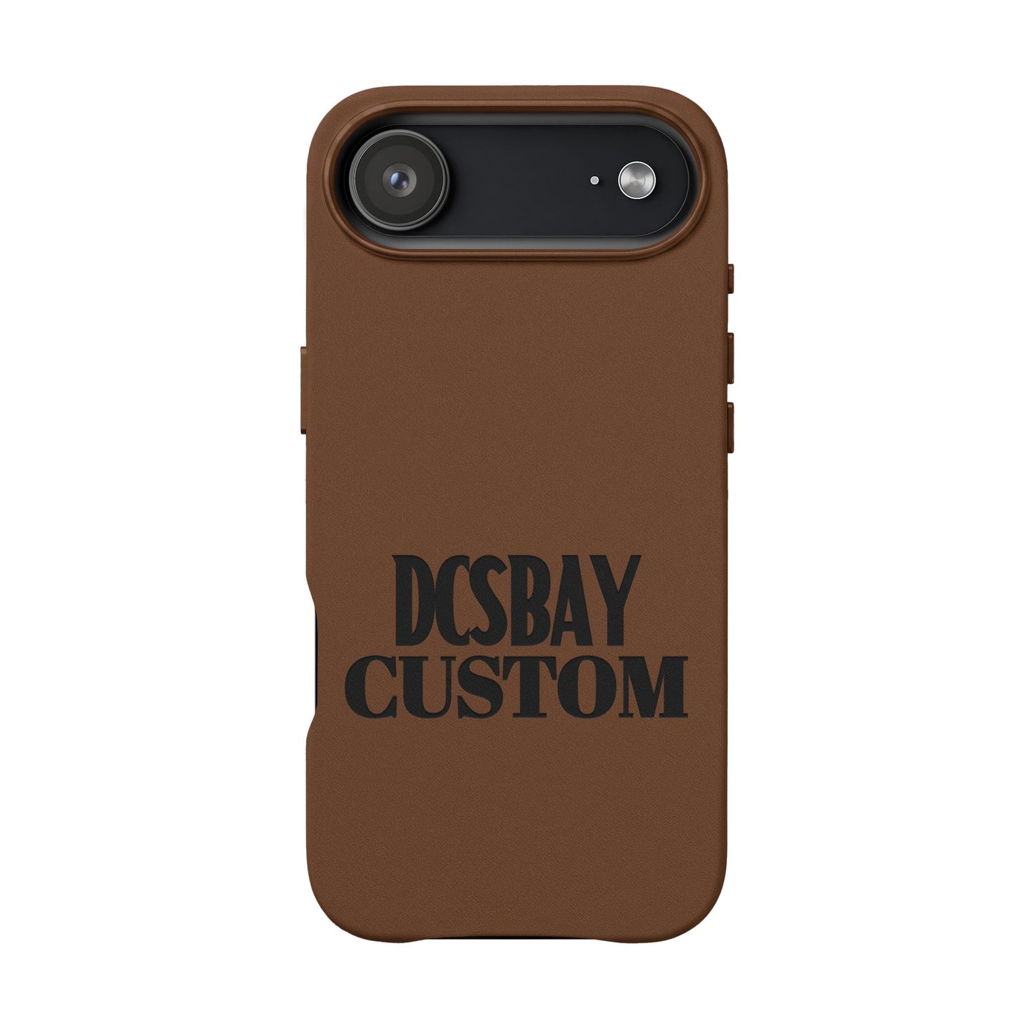 Engraved PU Leather Phone Case — Minimal Bear Silhouette