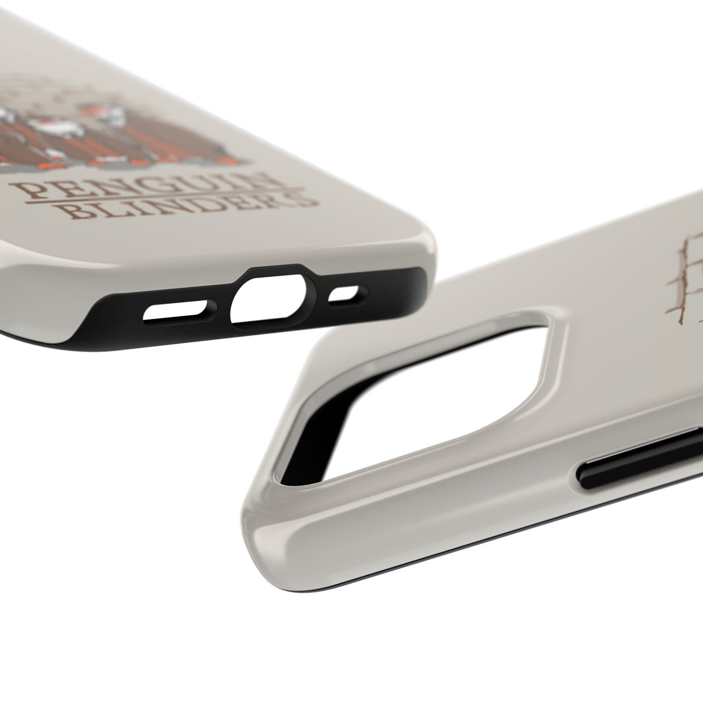 Penguin Blinders Vintage Grey Phone Case | iPhone 17 Tough Case