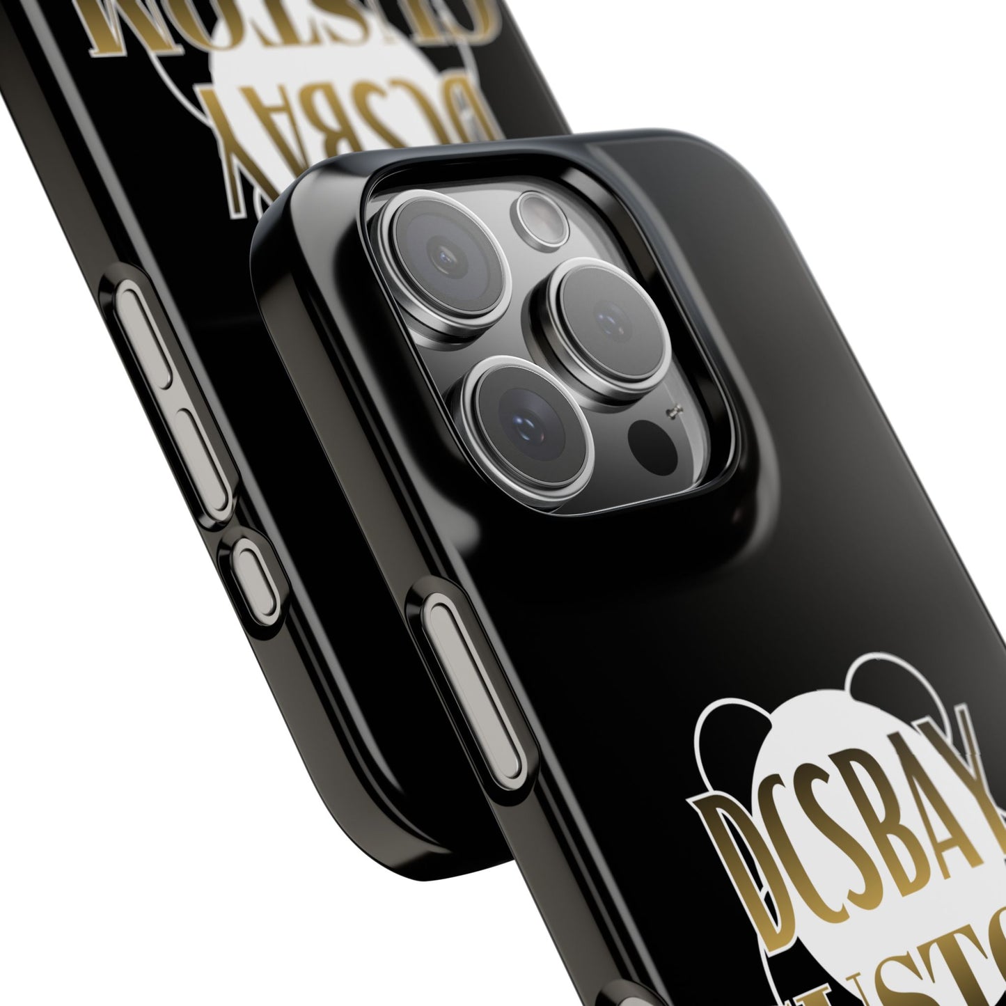 Phone Case — Glossy Black Custom "DCSBAY CUSTOM" Logo Snap Case