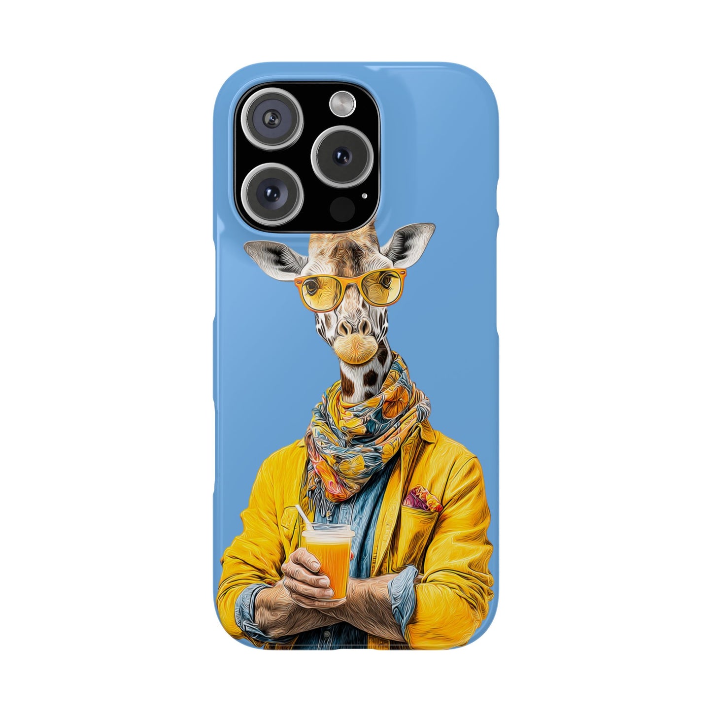 Giraffe Blue Snap Case Phone Cover for Animal Lover Iphone and Samsung models