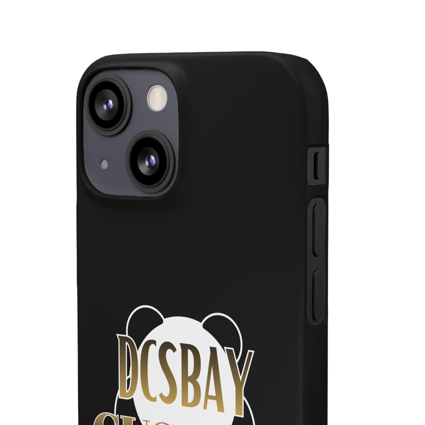 Phone Case — Glossy Black Custom "DCSBAY CUSTOM" Logo Snap Case