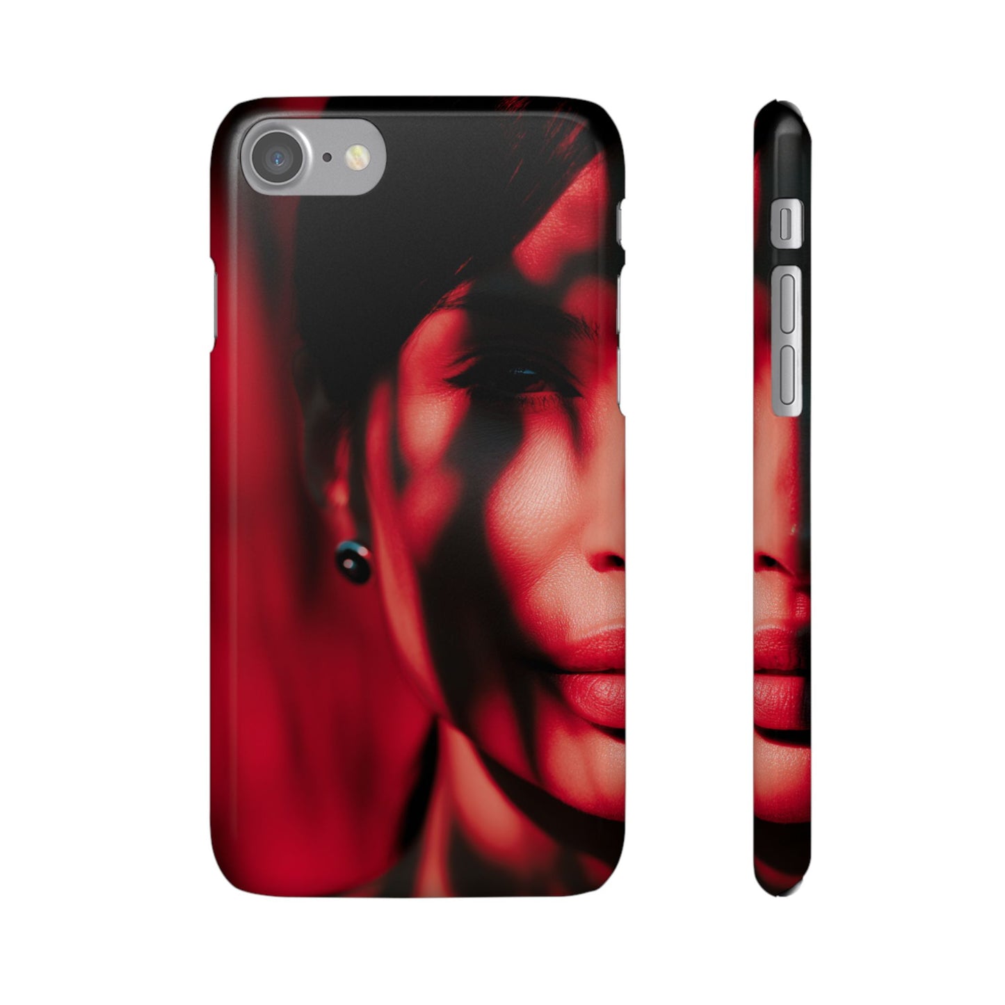 Stylish Snap Cases for Phone, Artistic Phone Cover, Unique Gifts, Red Aesthetic Case, Trendy Accessory, Vibrant Protection
