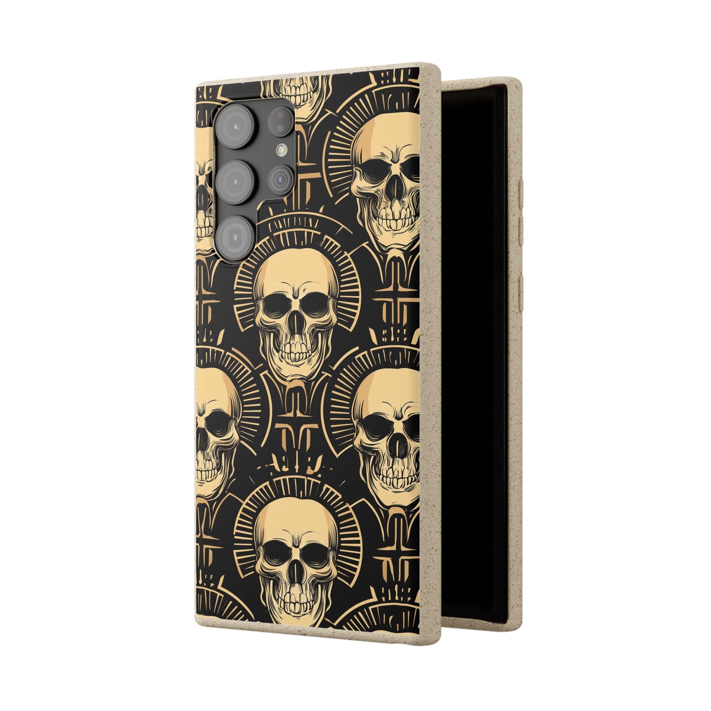 Skull Biodegradable Phone Case, Eco-Friendly iPhone Cover, Sustainable Gift, Cool Skull Design, Skull Art Accessories, Halloween Decor