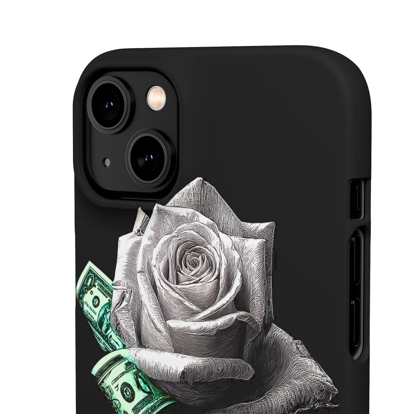 Stylish Rose & Money Snap Case - Floral Phone Protection, Trendy Gift for Him/Her, Birthday Present, Accessories for Teens