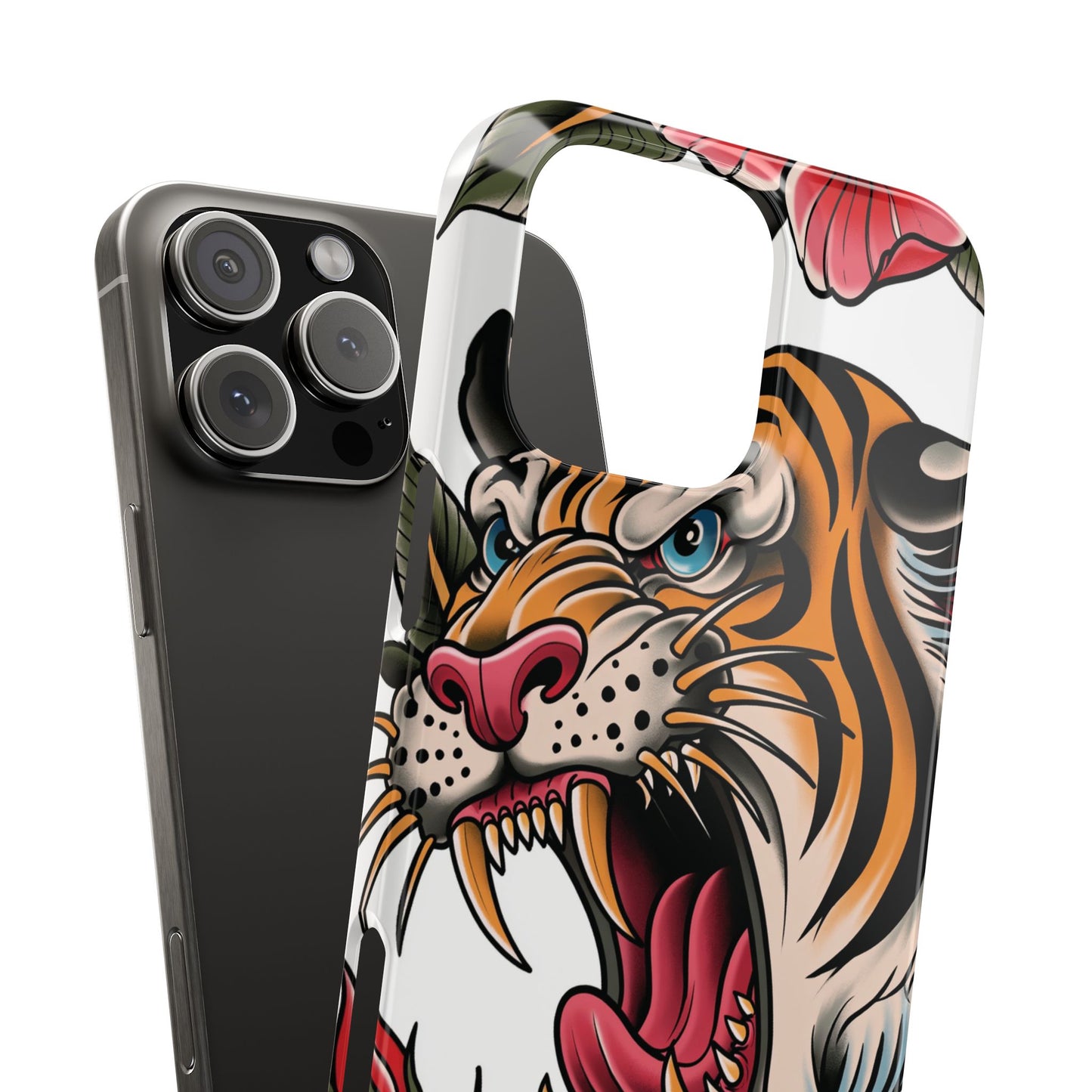 Tiger Floral Phone Case — Vintage Roaring Tiger Snap Case