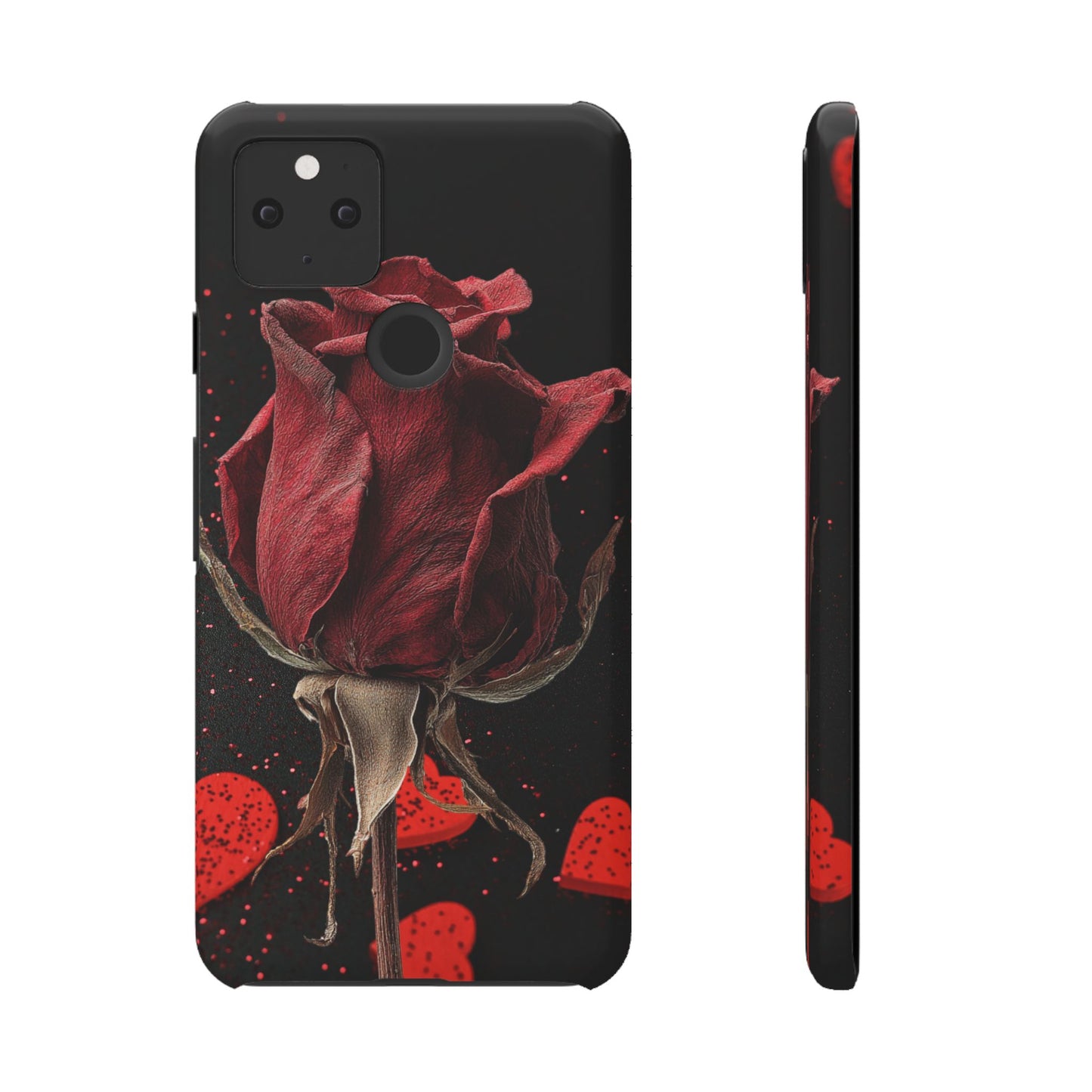 Romantic Rose Snap Case, Floral Phone Cover, Valentines Day Gift, Trendy Mobile Accessory, Heart Design Case, Elegant Phone Protector