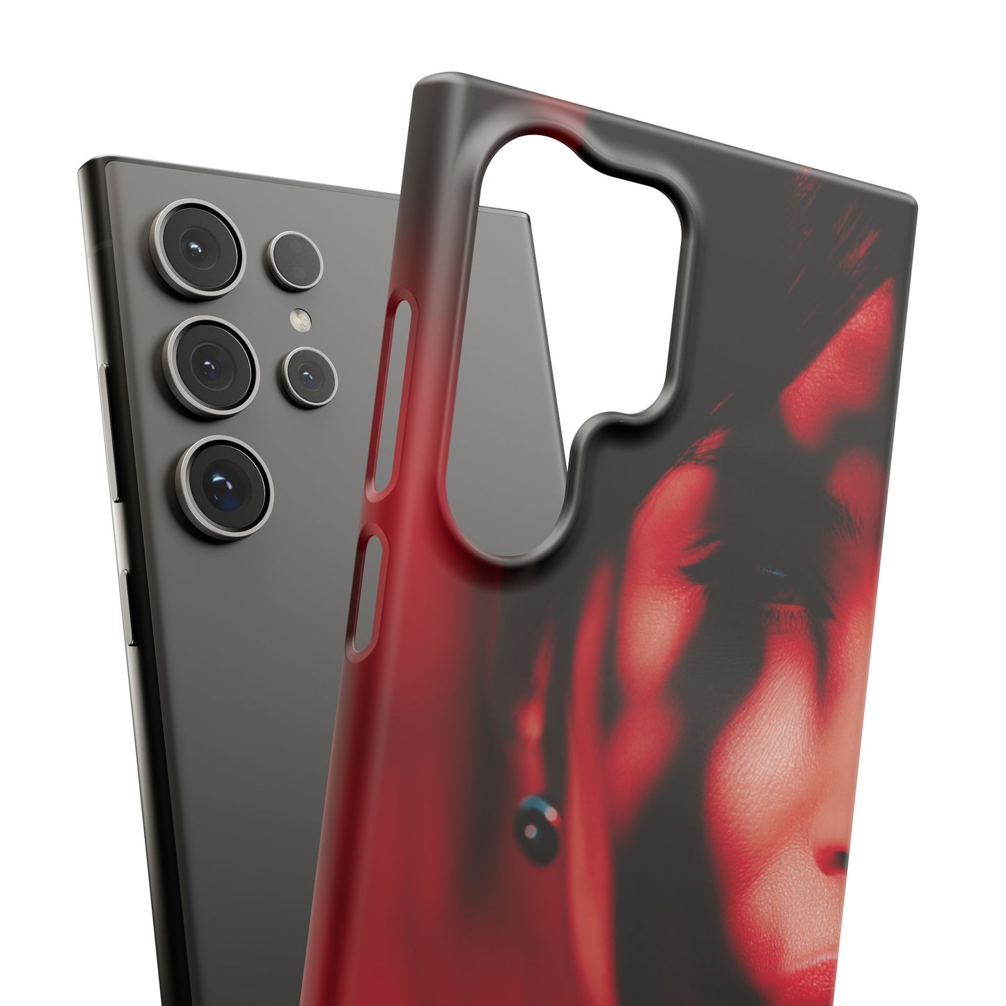Stylish Snap Cases for Phone, Artistic Phone Cover, Unique Gifts, Red Aesthetic Case, Trendy Accessory, Vibrant Protection
