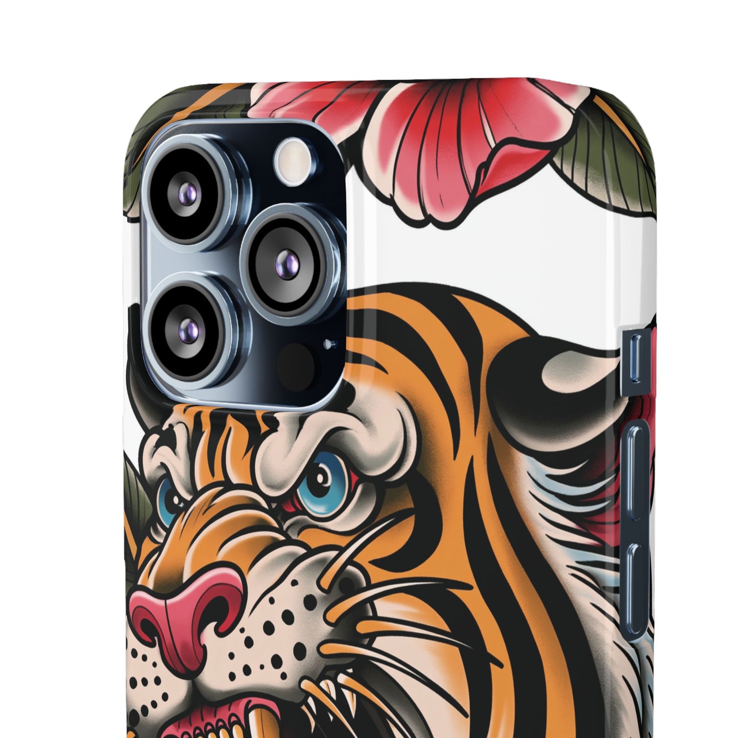 Tiger Floral Phone Case — Vintage Roaring Tiger Snap Case