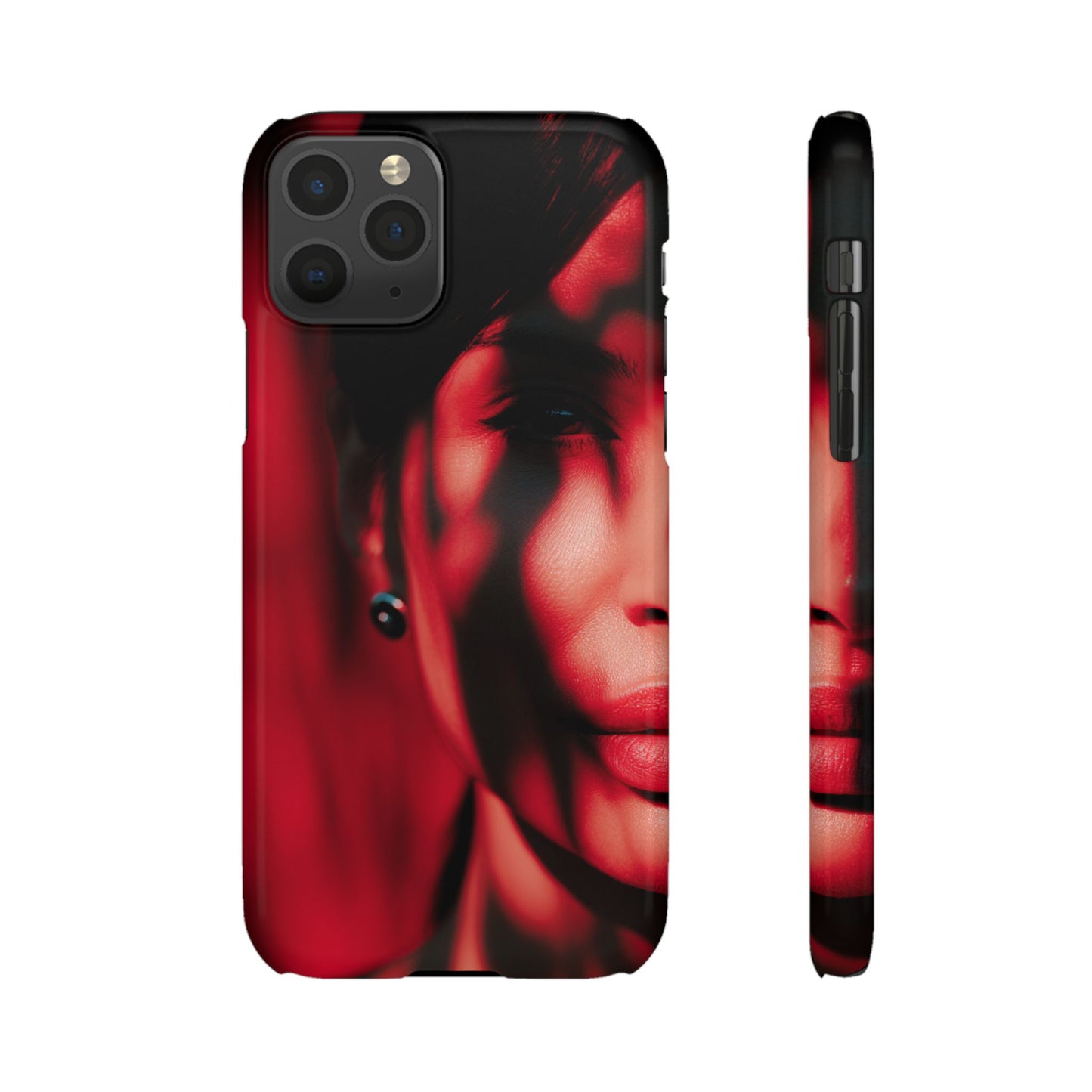 Stylish Snap Cases for Phone, Artistic Phone Cover, Unique Gifts, Red Aesthetic Case, Trendy Accessory, Vibrant Protection