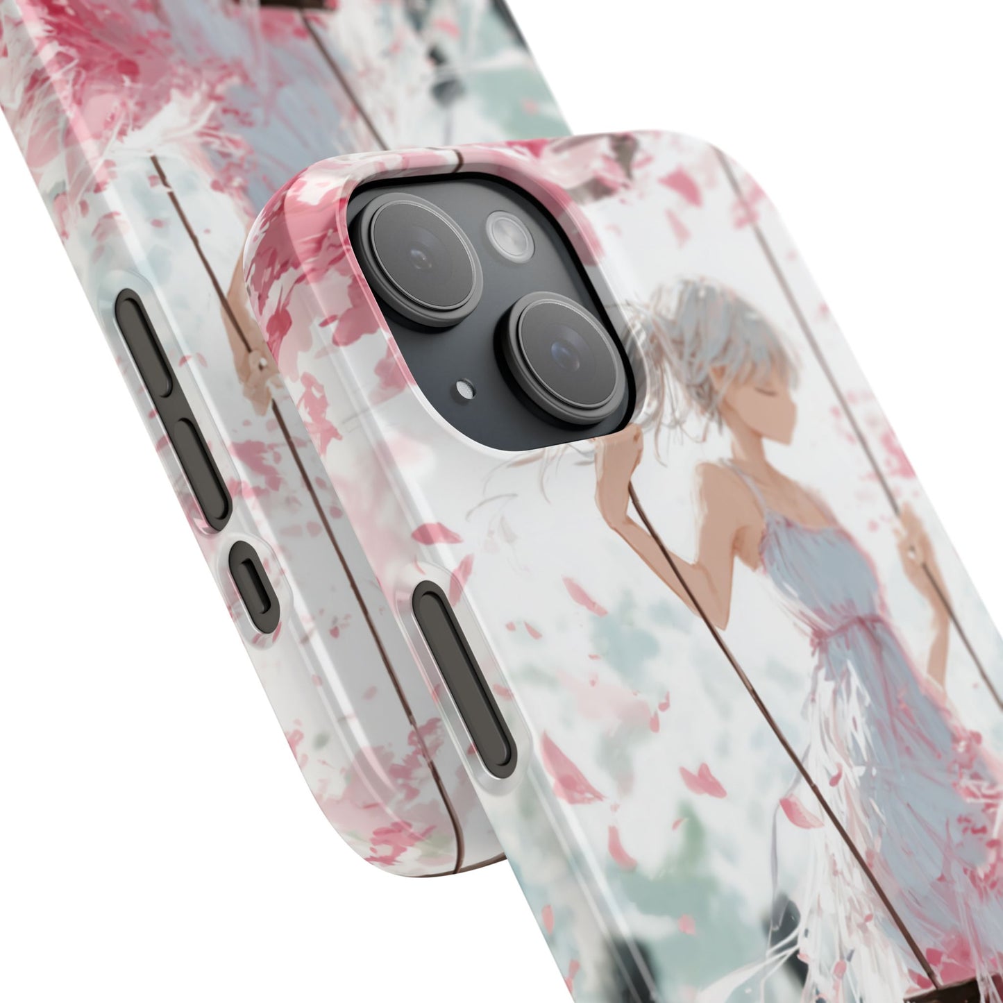 Elegant Floral Snap Cases for iPhone, Personalized Phone Covers, Cute Spring Gifts, Anime Aesthetic Accessories, Flower-themed Cell [...]
